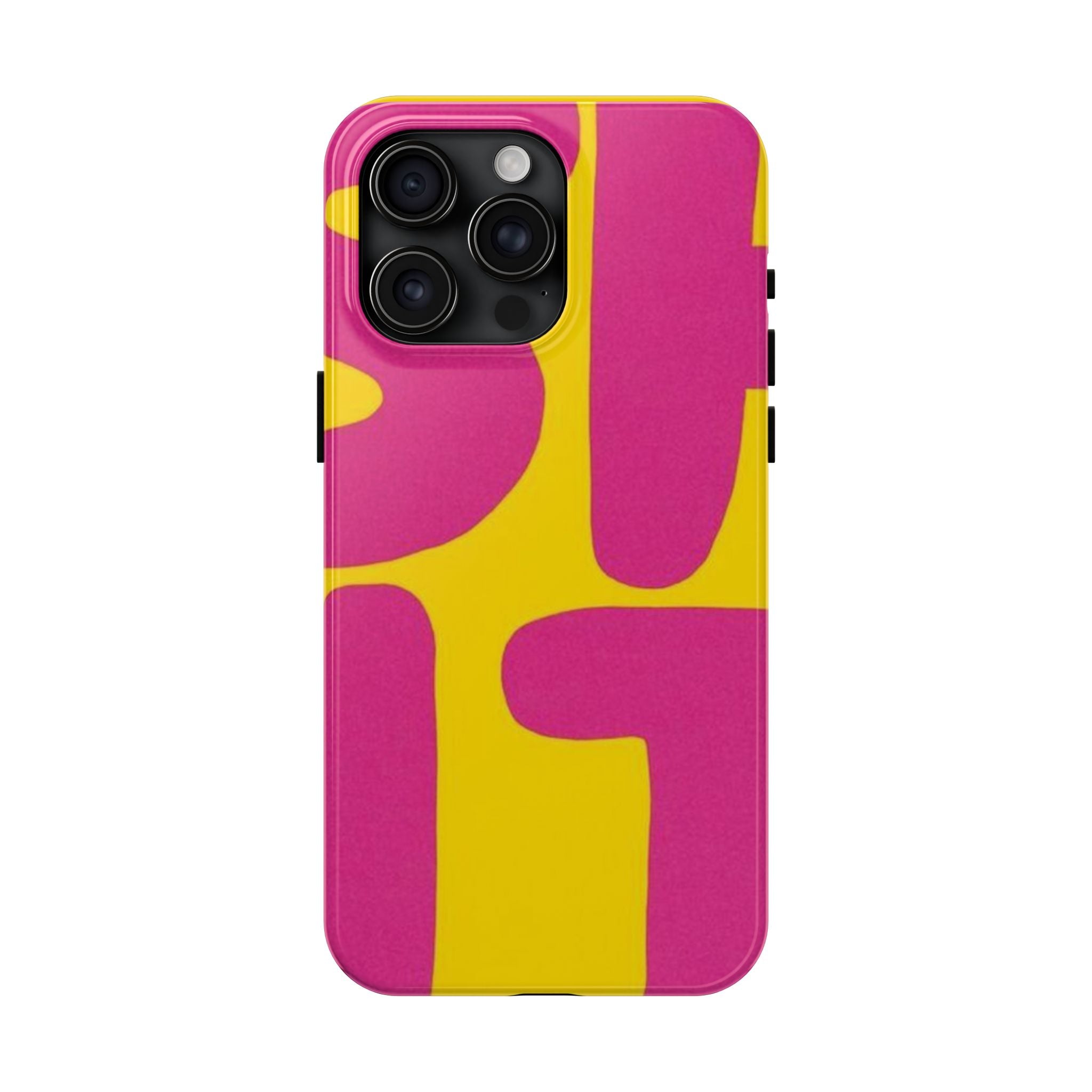 SHIT Retro Abstract Tough Phone Case — Pink & Yellow Pop Art Design