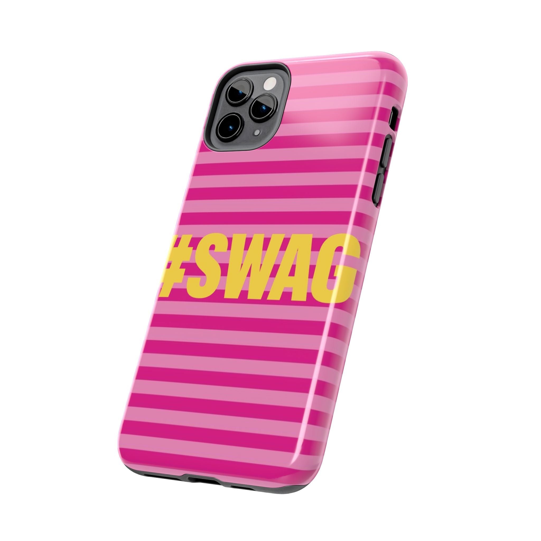 #SWAG Pink Striped Tough Phone Case
