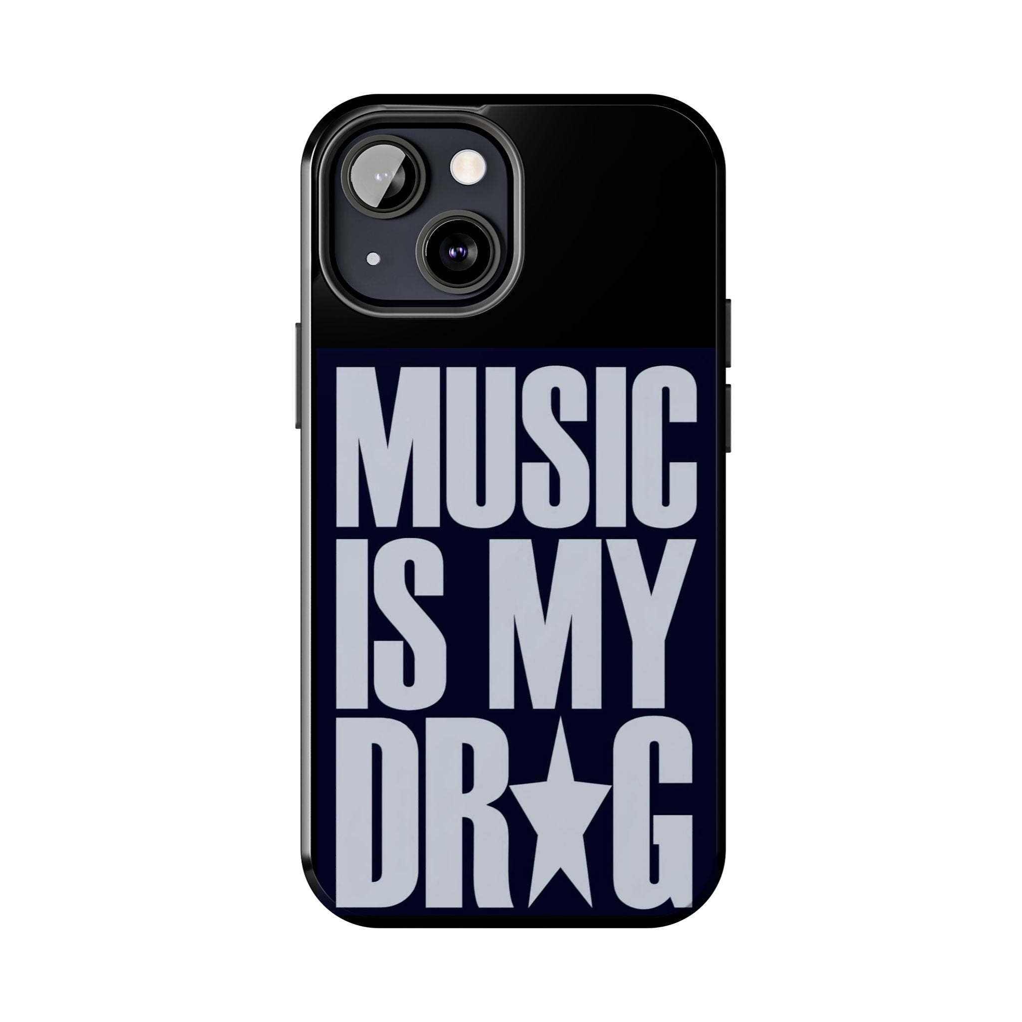 Phone Case — "Music Is My Drg" Bold Typography Protective Case