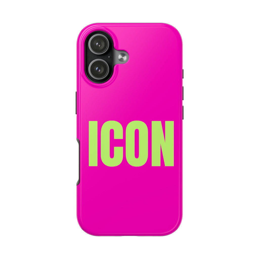 ICON Tough Phone Case — Neon Pink & Lime Bold Text Protective Case
