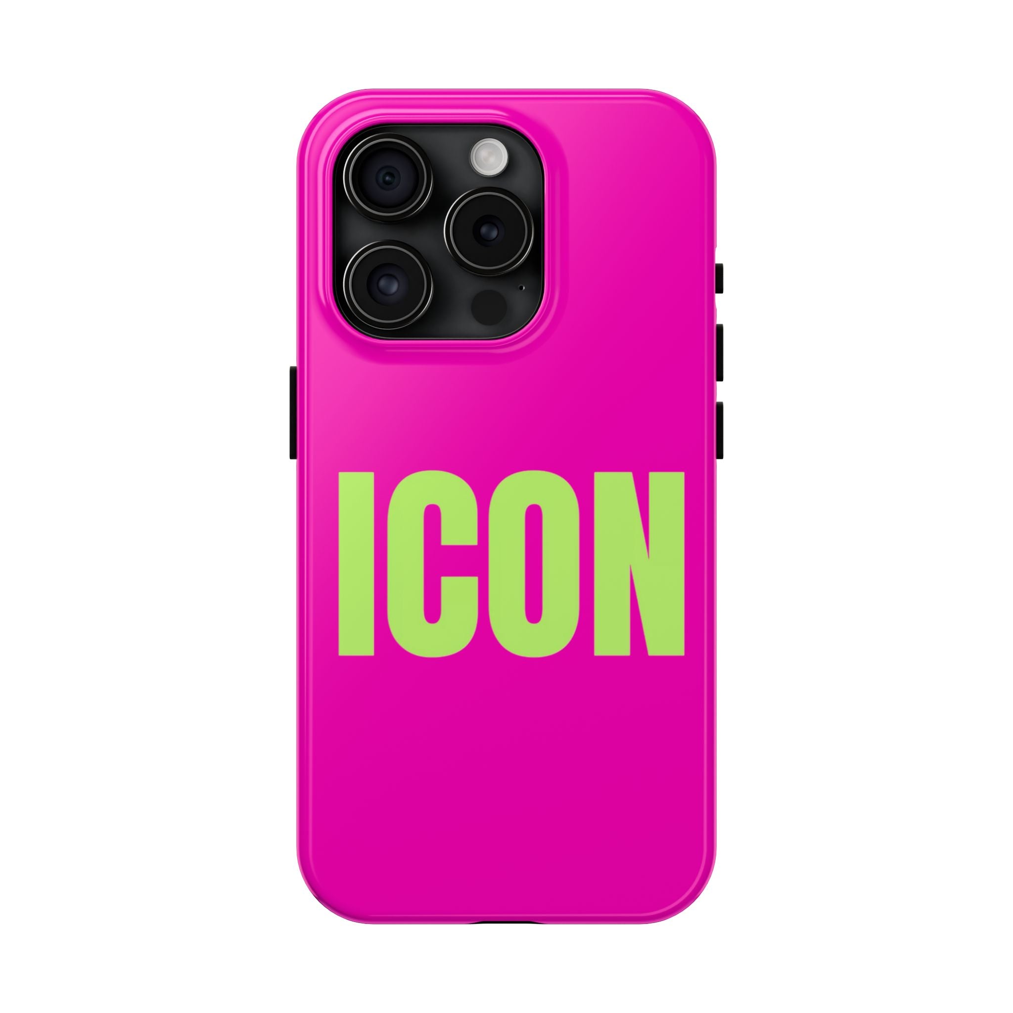 ICON Tough Phone Case — Neon Pink & Lime Bold Text Protective Case