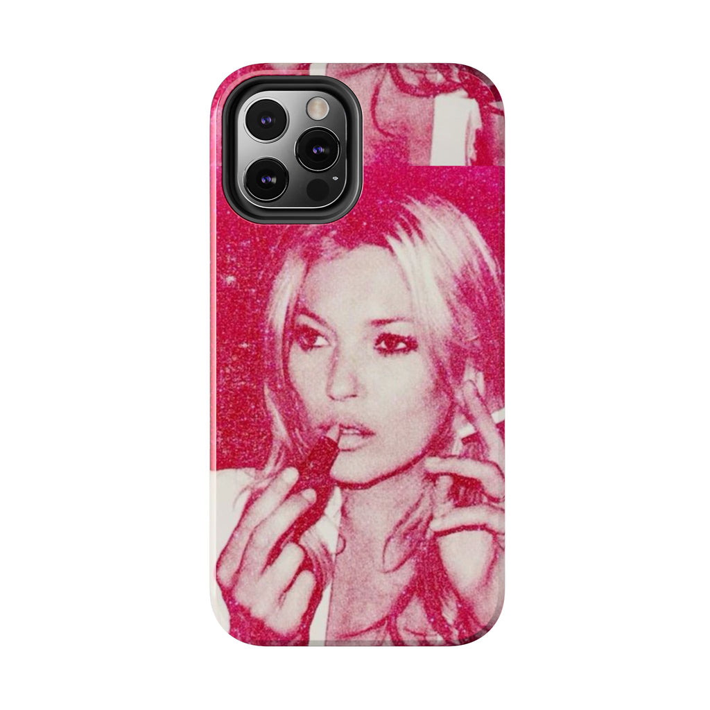 Pink Retro Glam Phone Case — Lipstick Pinup Tough Phone Case