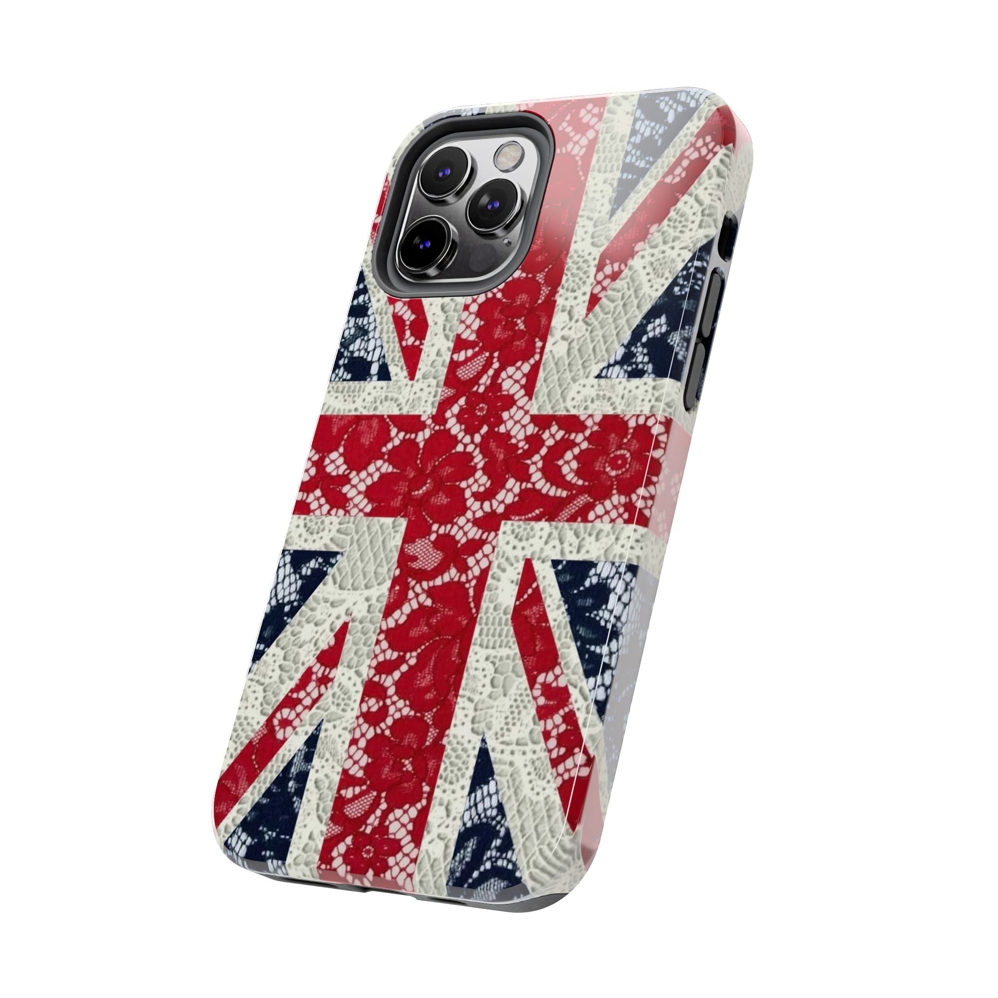 Union Jack Lace Tough Phone Case — British Flag Protective Phone Case