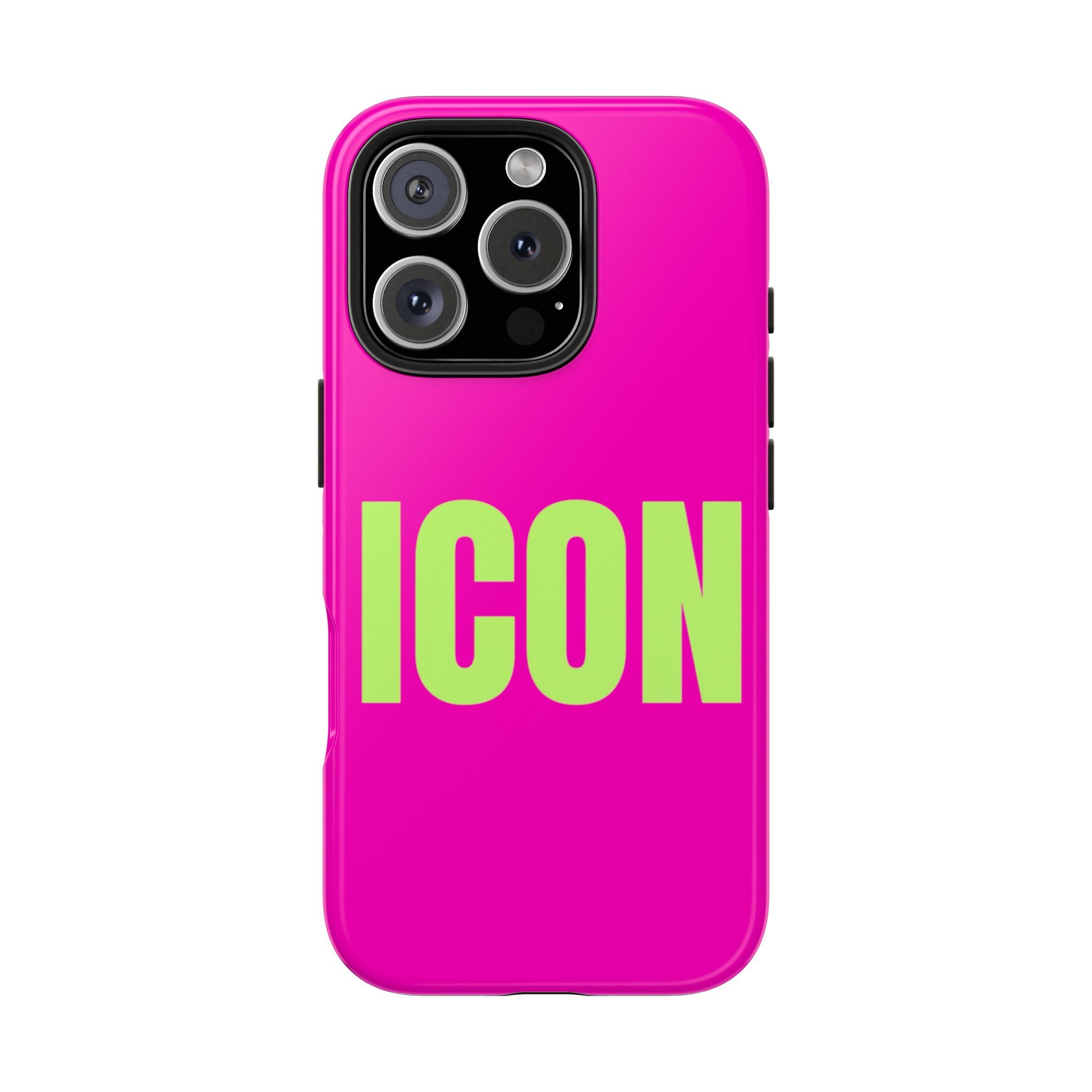 ICON Tough Phone Case — Neon Pink & Lime Bold Text Protective Case