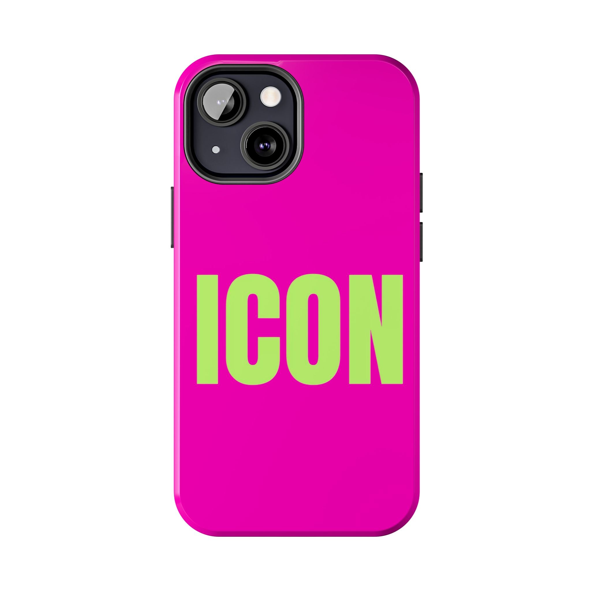 ICON Tough Phone Case — Neon Pink & Lime Bold Text Protective Case