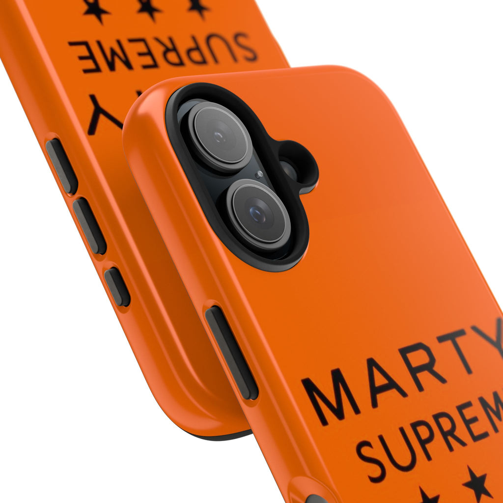 Marty Supreme Tough Phone Case — Orange 'Dream Big' Protective Cover