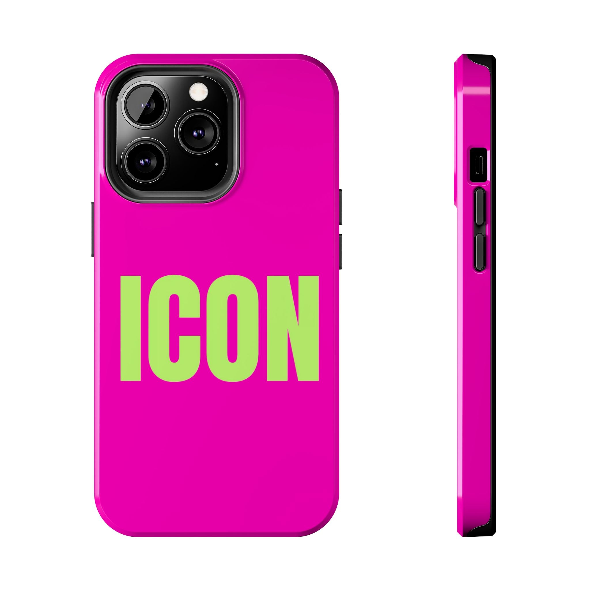 ICON Tough Phone Case — Neon Pink & Lime Bold Text Protective Case