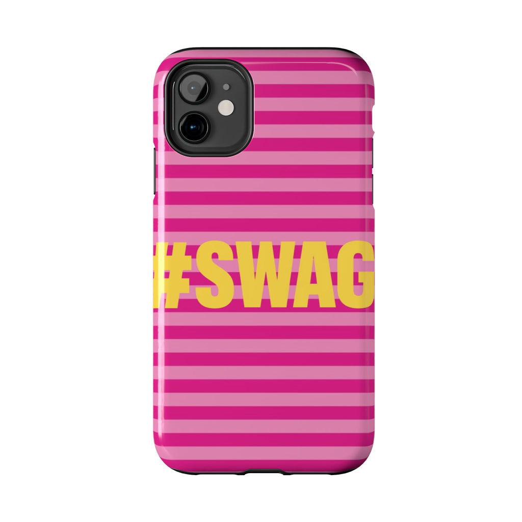 #SWAG Pink Striped Tough Phone Case