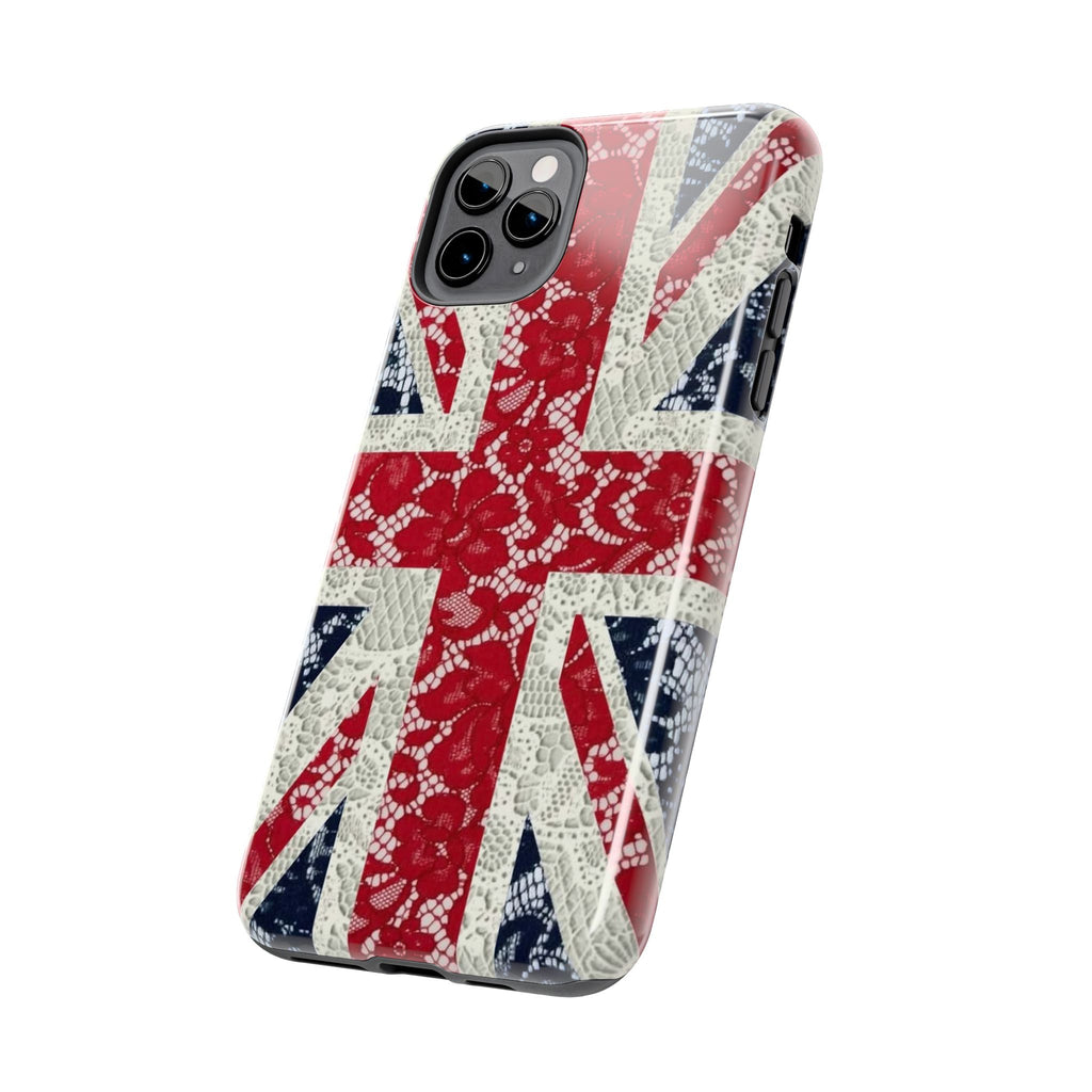 Union Jack Lace Tough Phone Case — British Flag Protective Phone Case