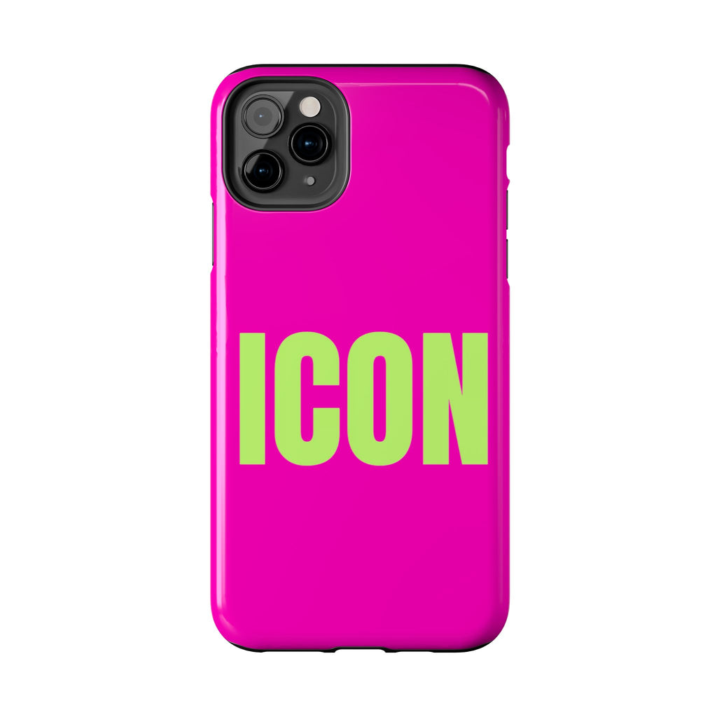 ICON Tough Phone Case — Neon Pink & Lime Bold Text Protective Case