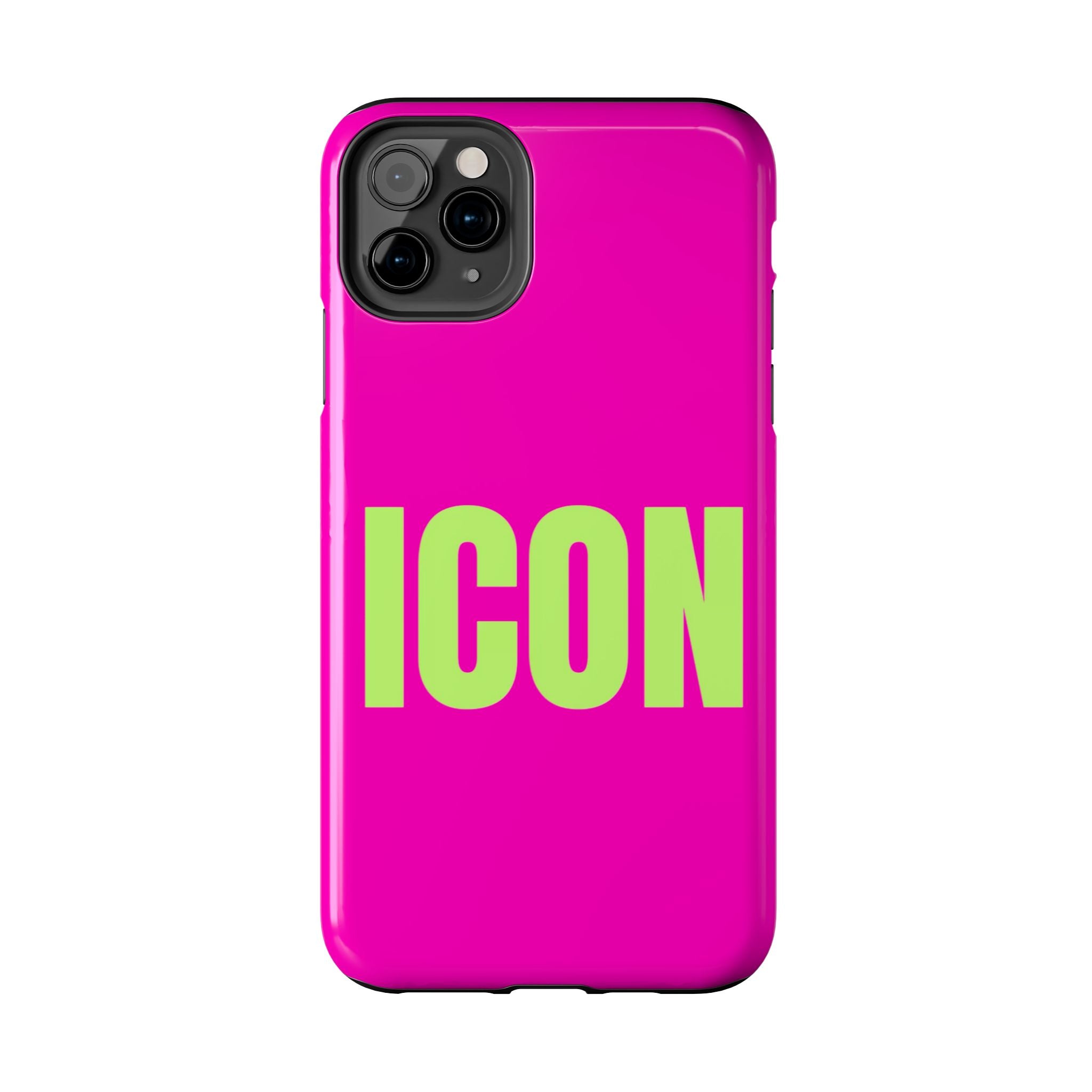 ICON Tough Phone Case — Neon Pink & Lime Bold Text Protective Case