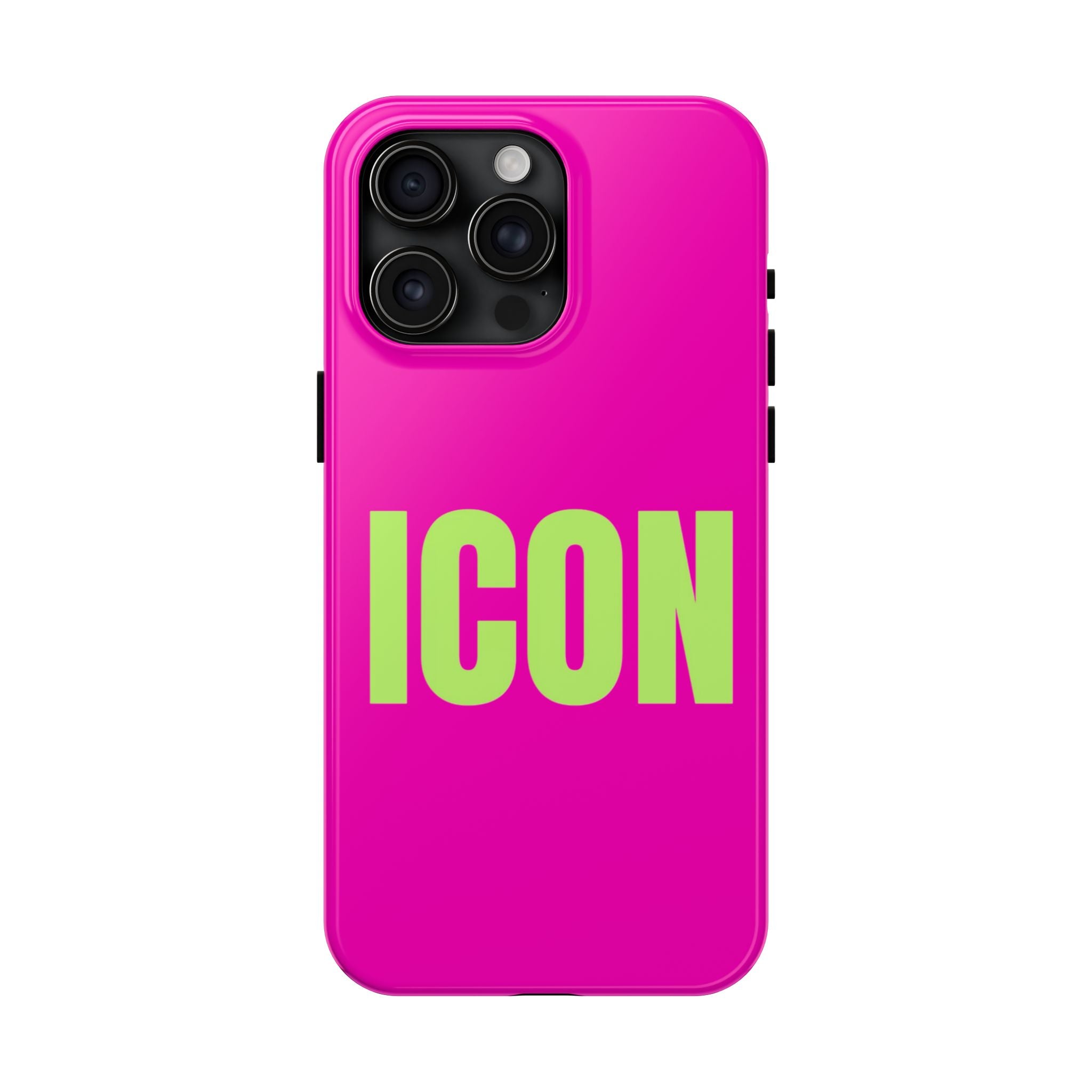 ICON Tough Phone Case — Neon Pink & Lime Bold Text Protective Case