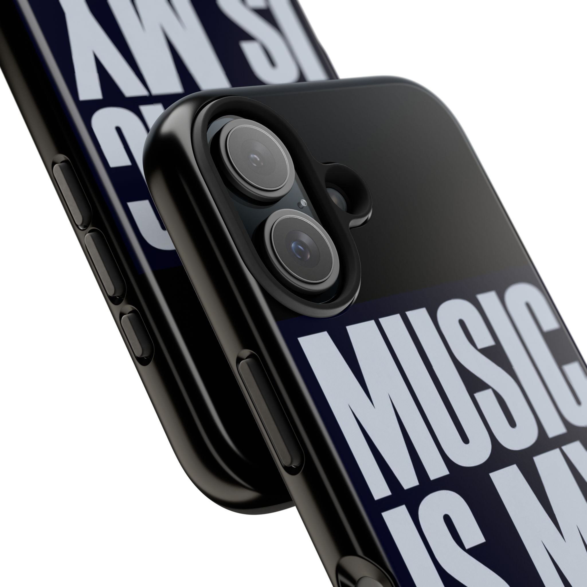 Phone Case — "Music Is My Drg" Bold Typography Protective Case
