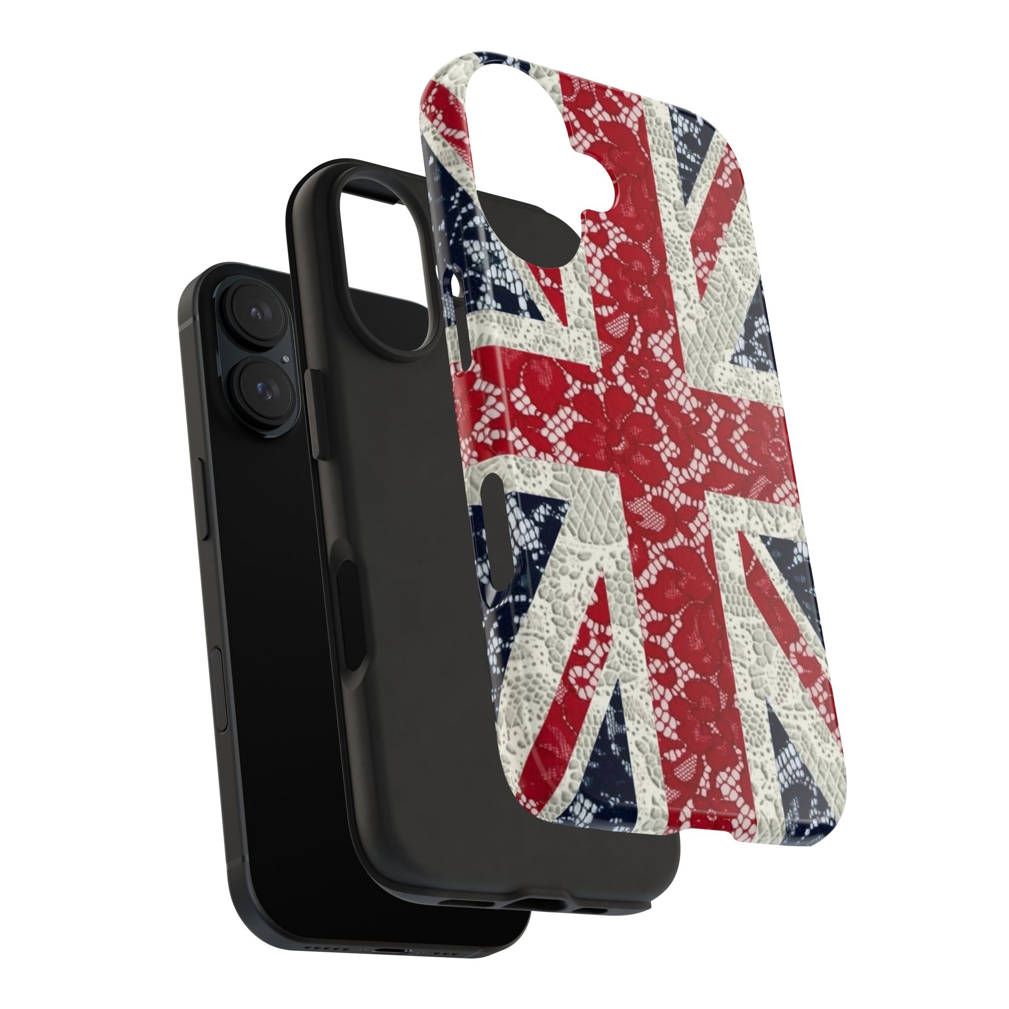 Union Jack Lace Tough Phone Case — British Flag Protective Phone Case