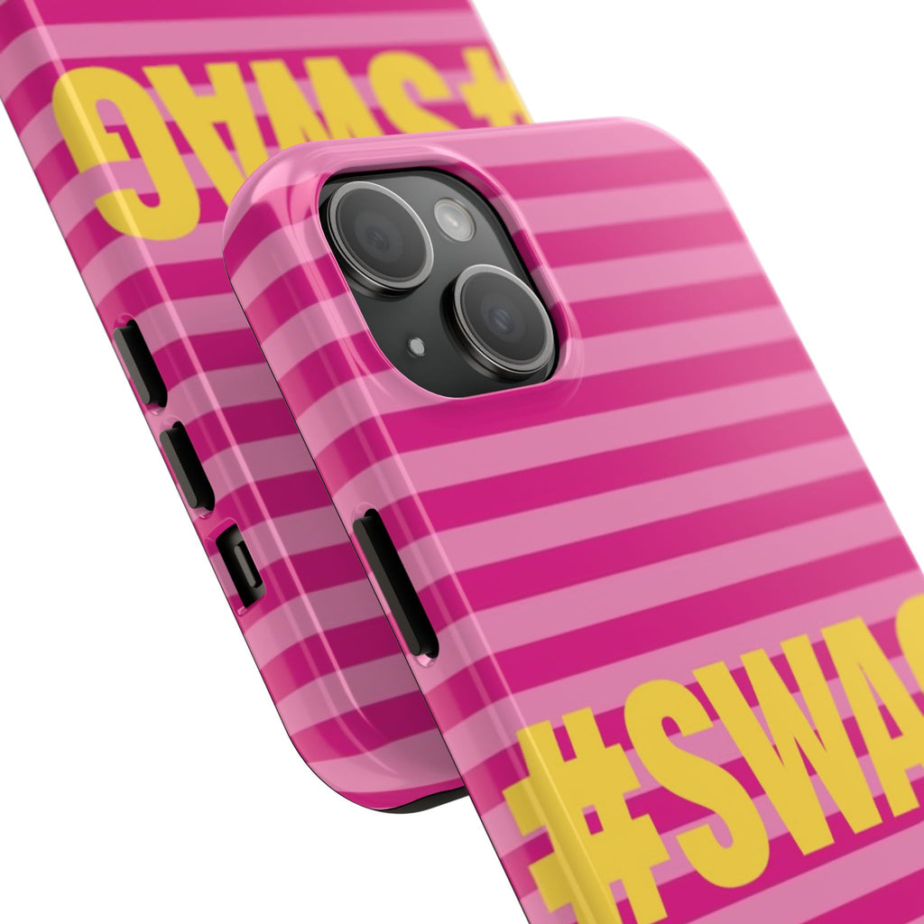 #SWAG Pink Striped Tough Phone Case