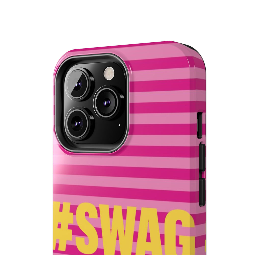 #SWAG Pink Striped Tough Phone Case