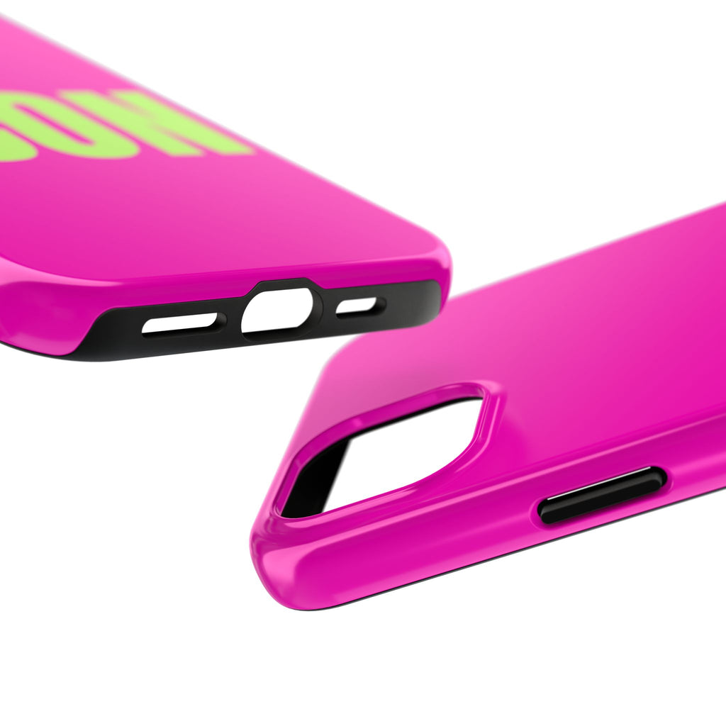 ICON Tough Phone Case — Neon Pink & Lime Bold Text Protective Case