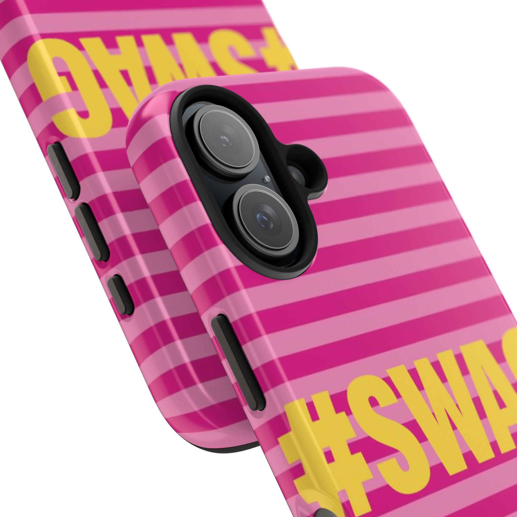 #SWAG Pink Striped Tough Phone Case