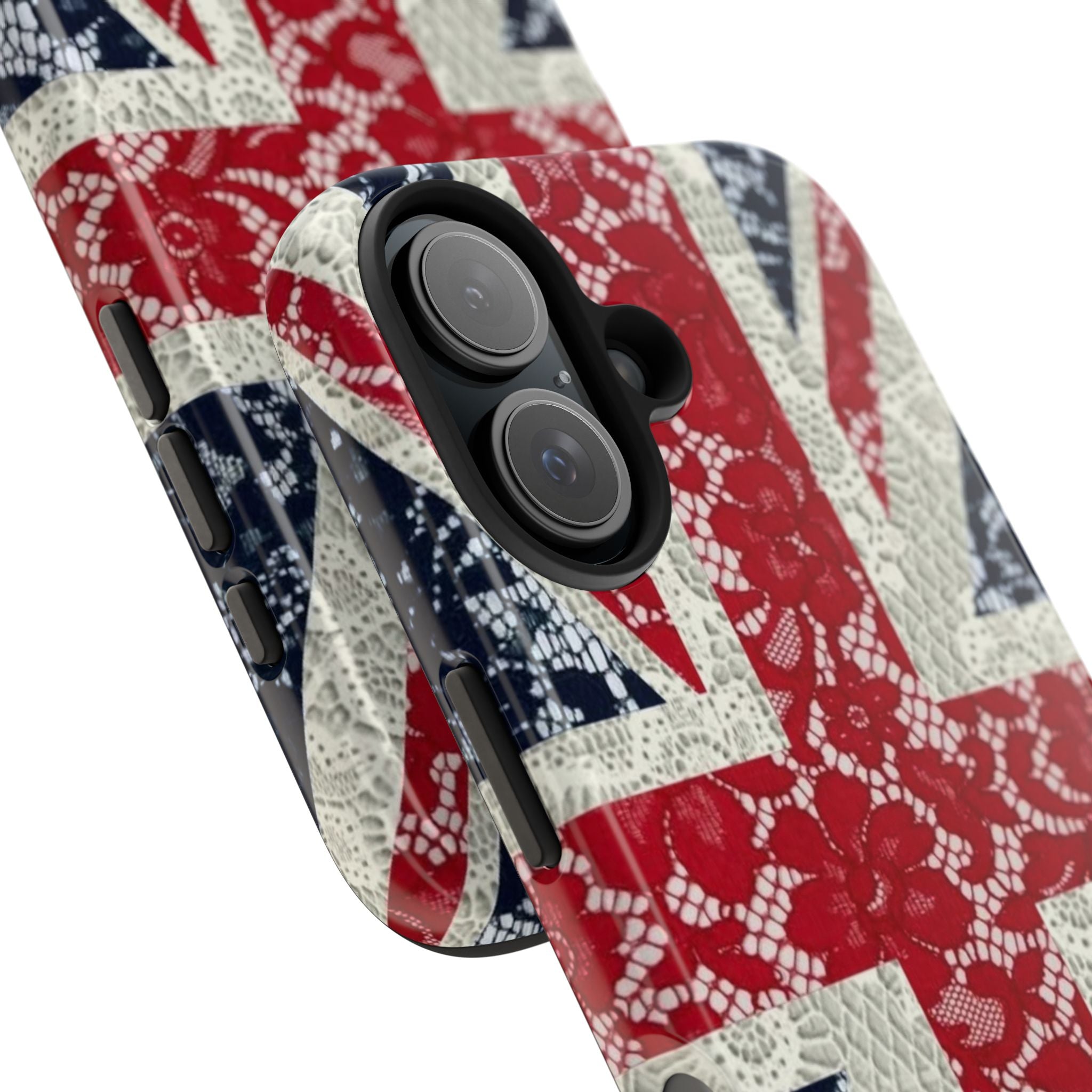 Union Jack Lace Tough Phone Case — British Flag Protective Phone Case