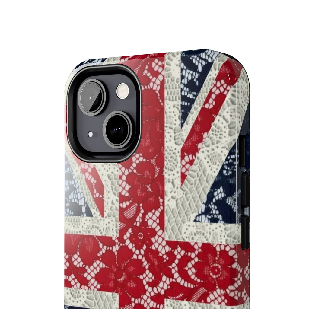 Union Jack Lace Tough Phone Case — British Flag Protective Phone Case
