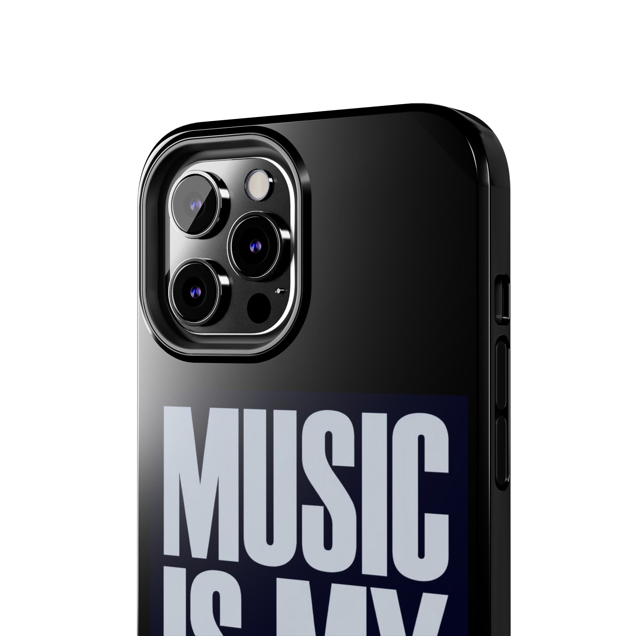 Phone Case — "Music Is My Drg" Bold Typography Protective Case