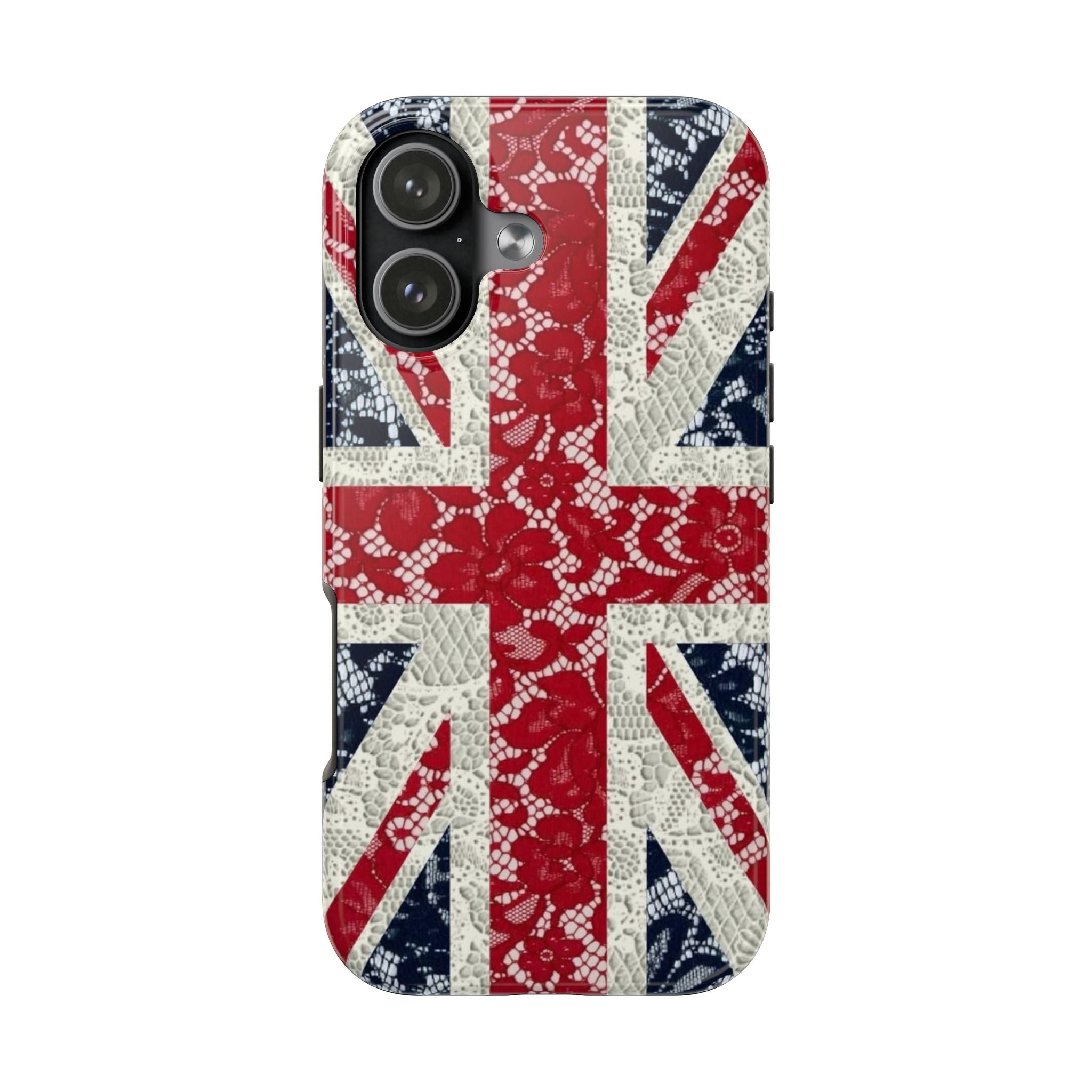 Union Jack Lace Tough Phone Case — British Flag Protective Phone Case
