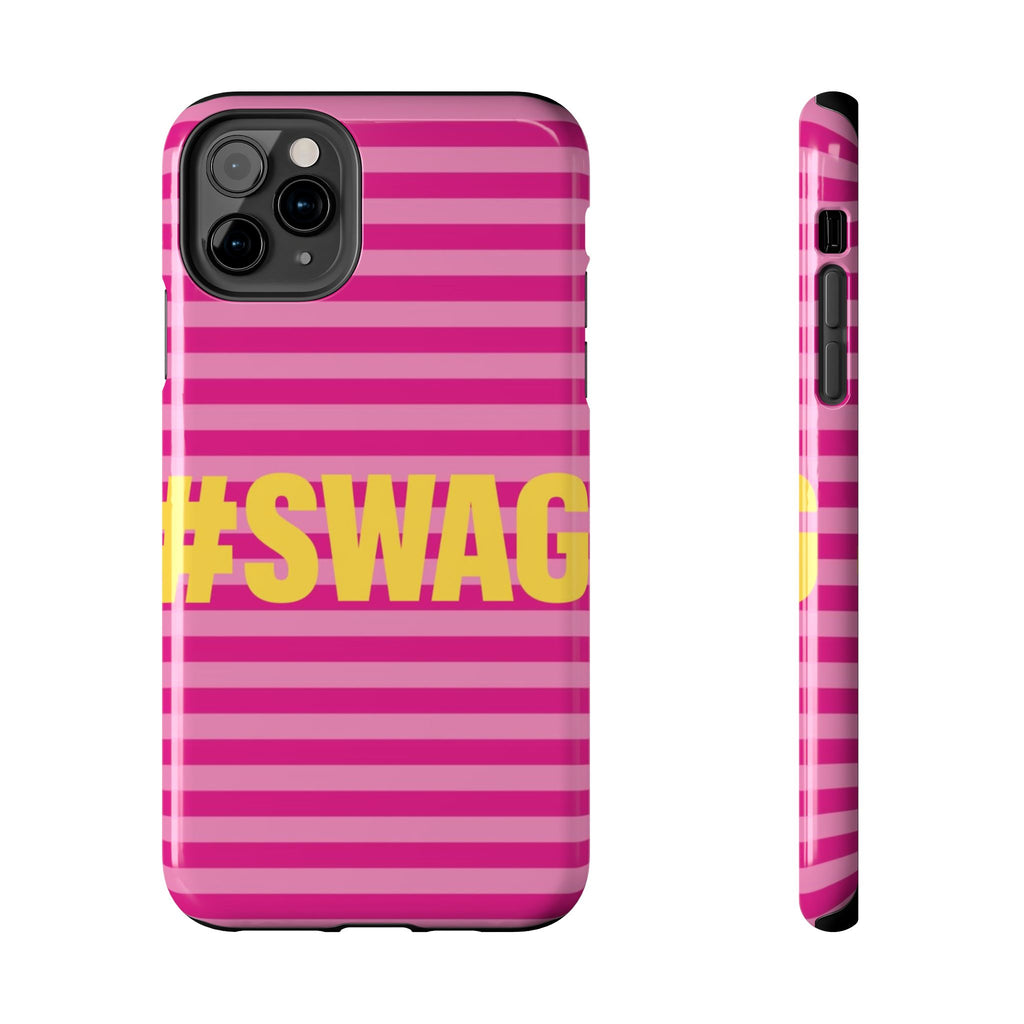 #SWAG Pink Striped Tough Phone Case