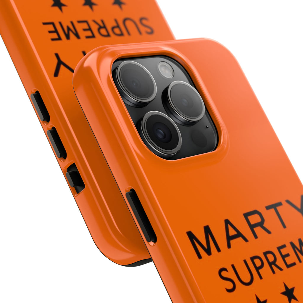 Marty Supreme Tough Phone Case — Orange 'Dream Big' Protective Cover