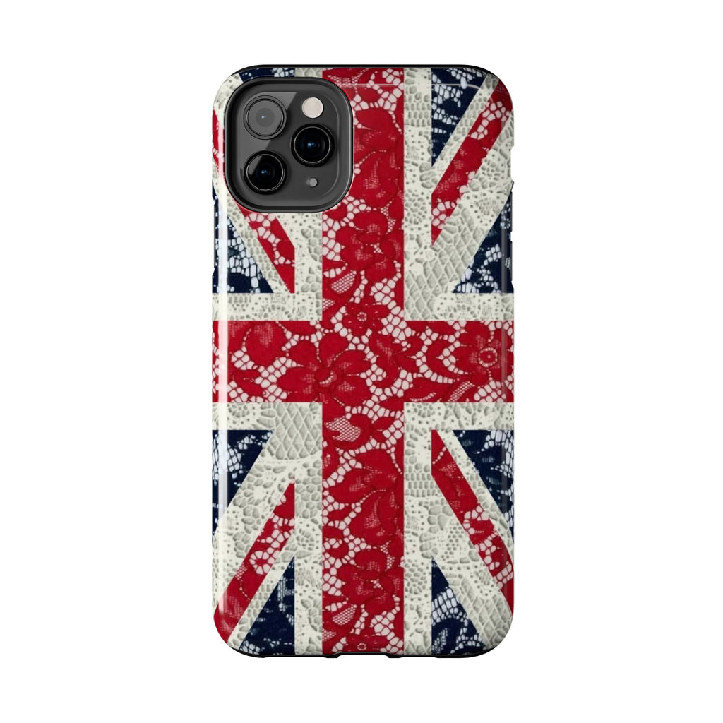 Union Jack Lace Tough Phone Case — British Flag Protective Phone Case