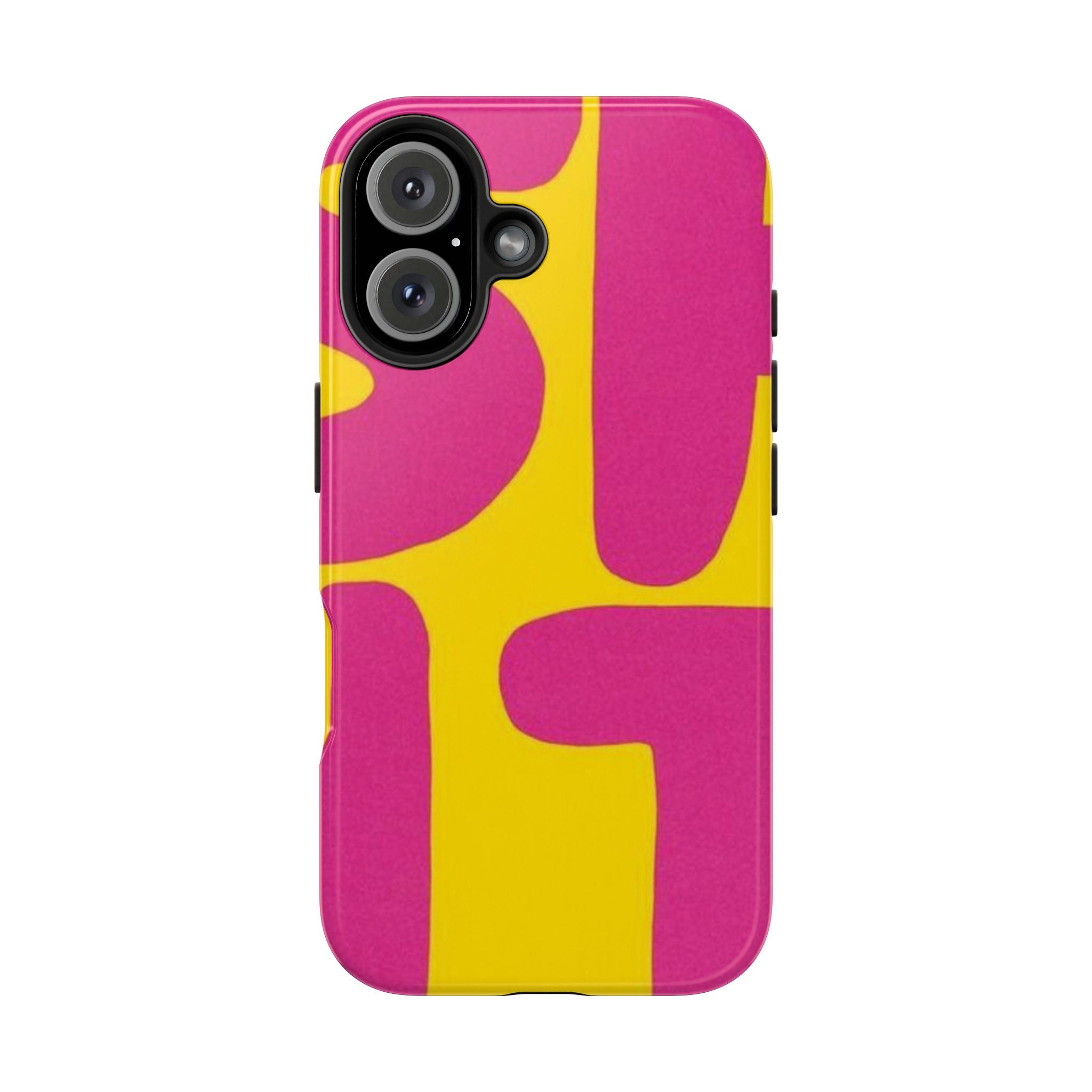 SHIT Retro Abstract Tough Phone Case — Pink & Yellow Pop Art Design