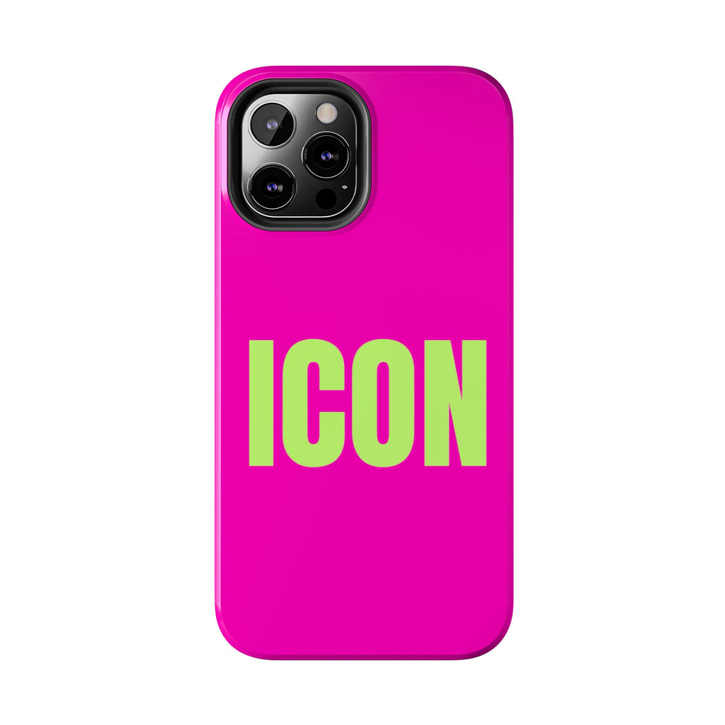 ICON Tough Phone Case — Neon Pink & Lime Bold Text Protective Case