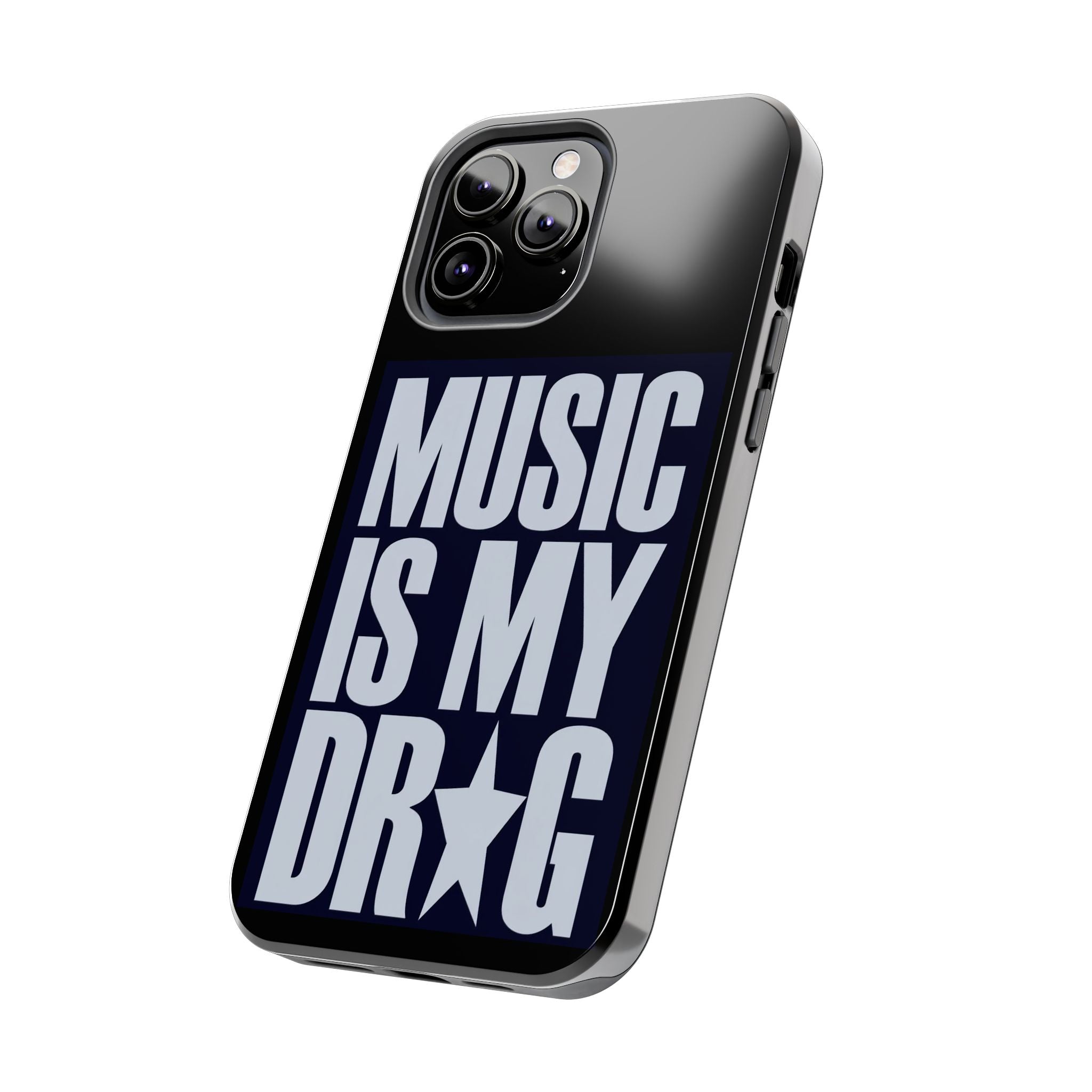 Phone Case — "Music Is My Drg" Bold Typography Protective Case