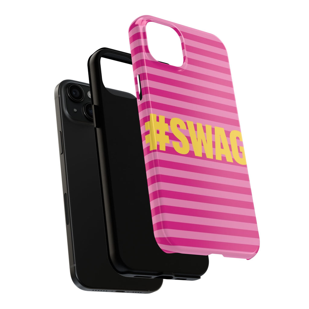 #SWAG Pink Striped Tough Phone Case