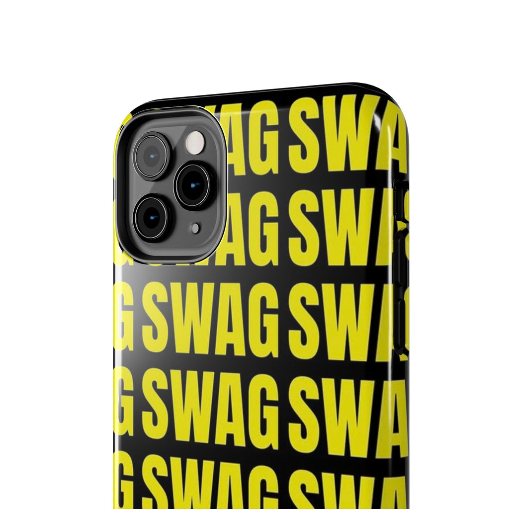 SWAG Pattern Tough Phone Case — Bold Yellow Text Protective Cover
