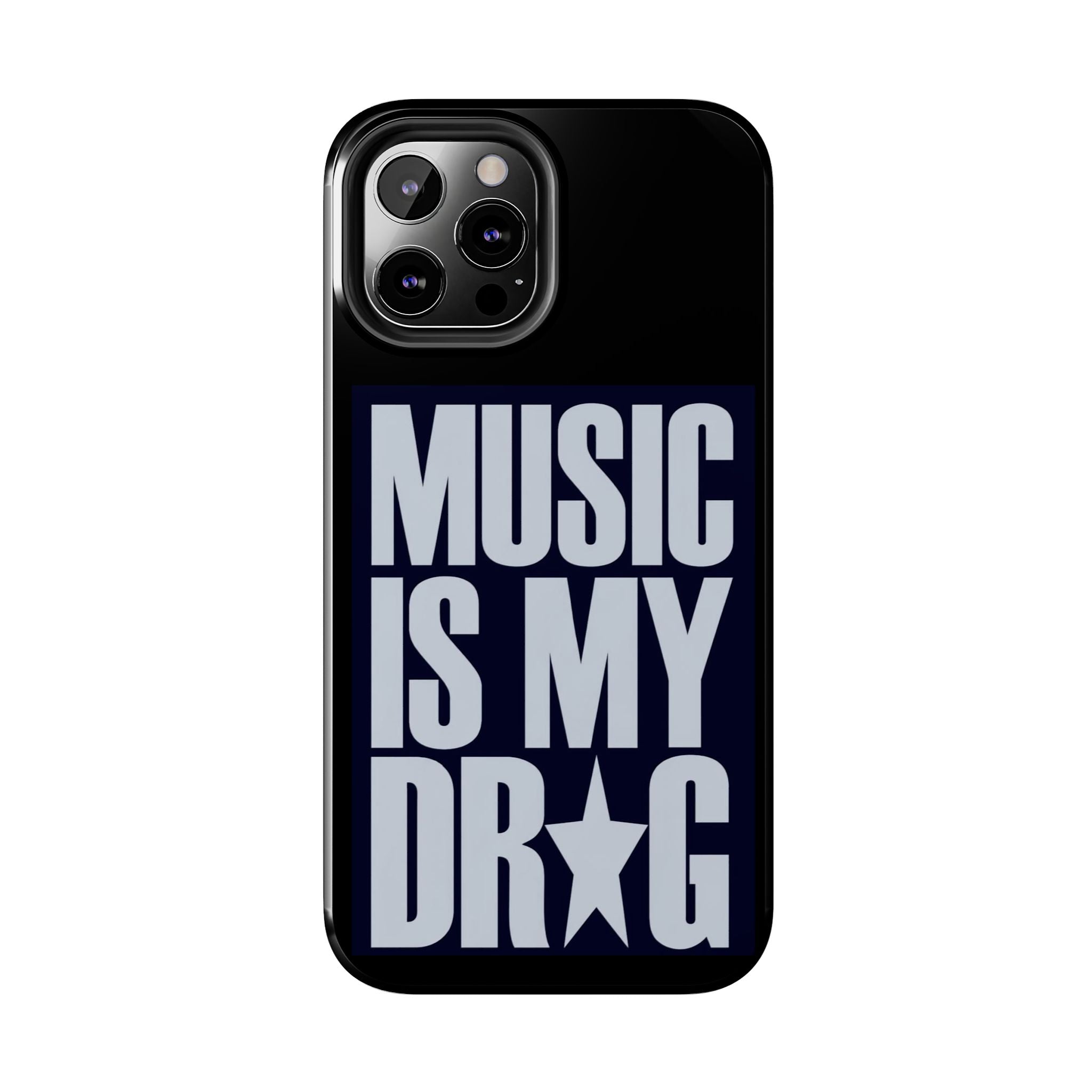 Phone Case — "Music Is My Drg" Bold Typography Protective Case