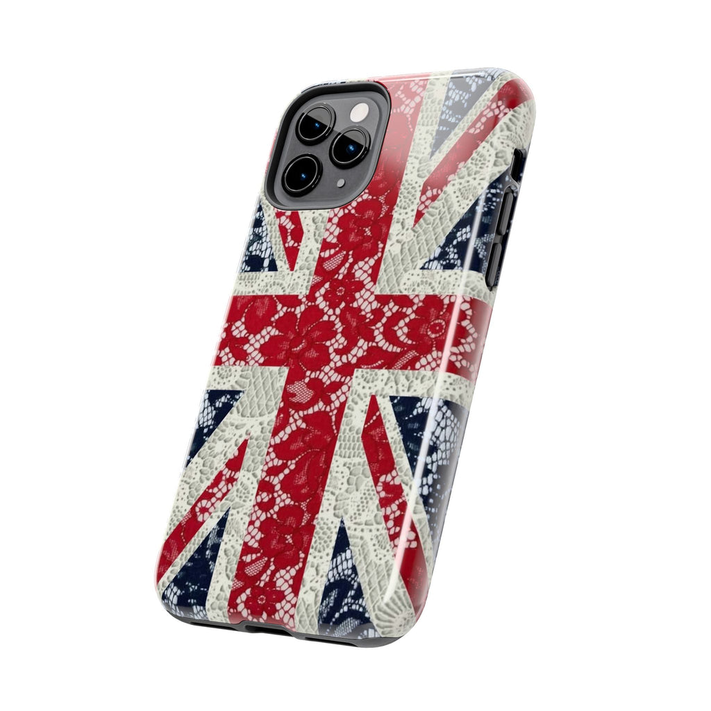 Union Jack Lace Tough Phone Case — British Flag Protective Phone Case