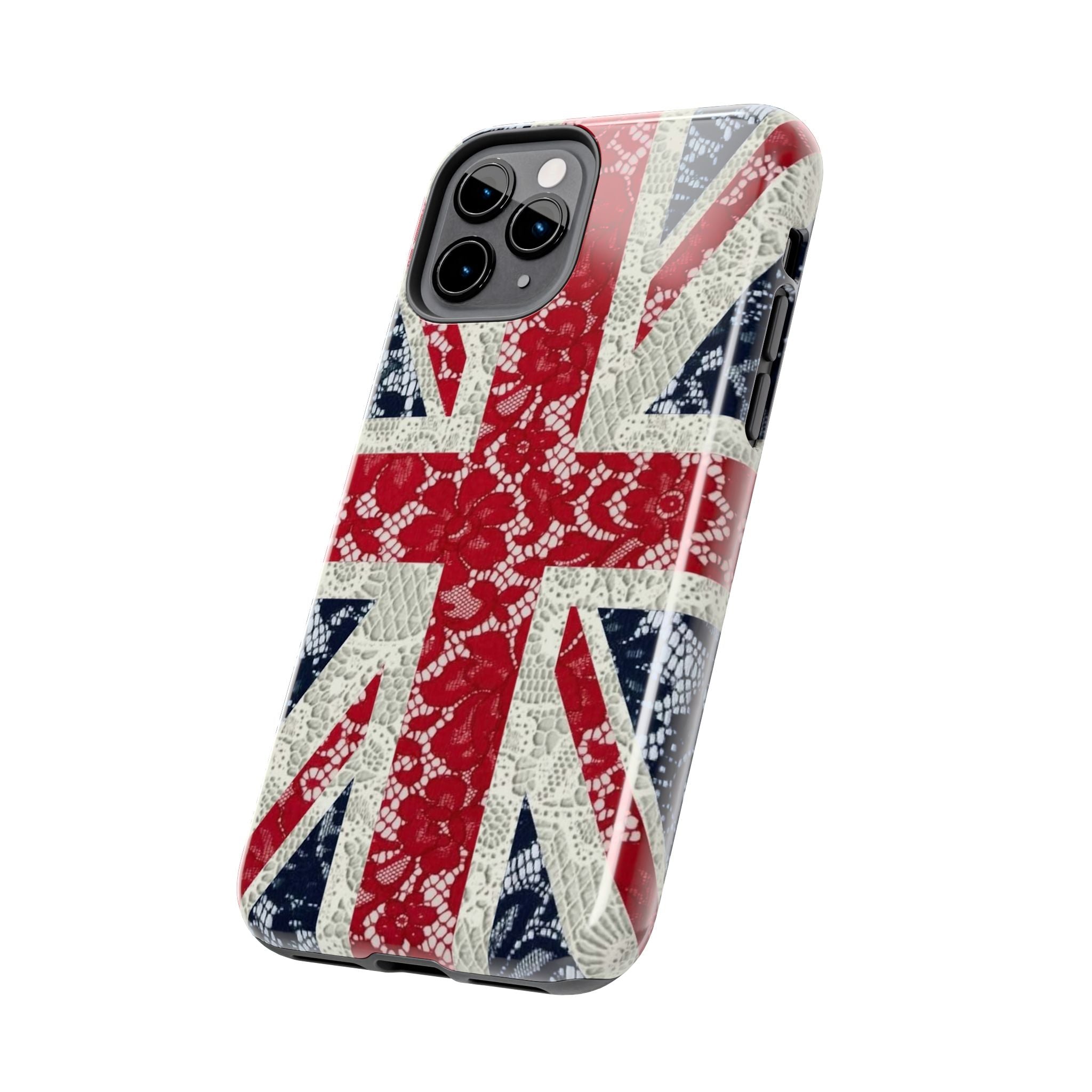 Union Jack Lace Tough Phone Case — British Flag Protective Phone Case