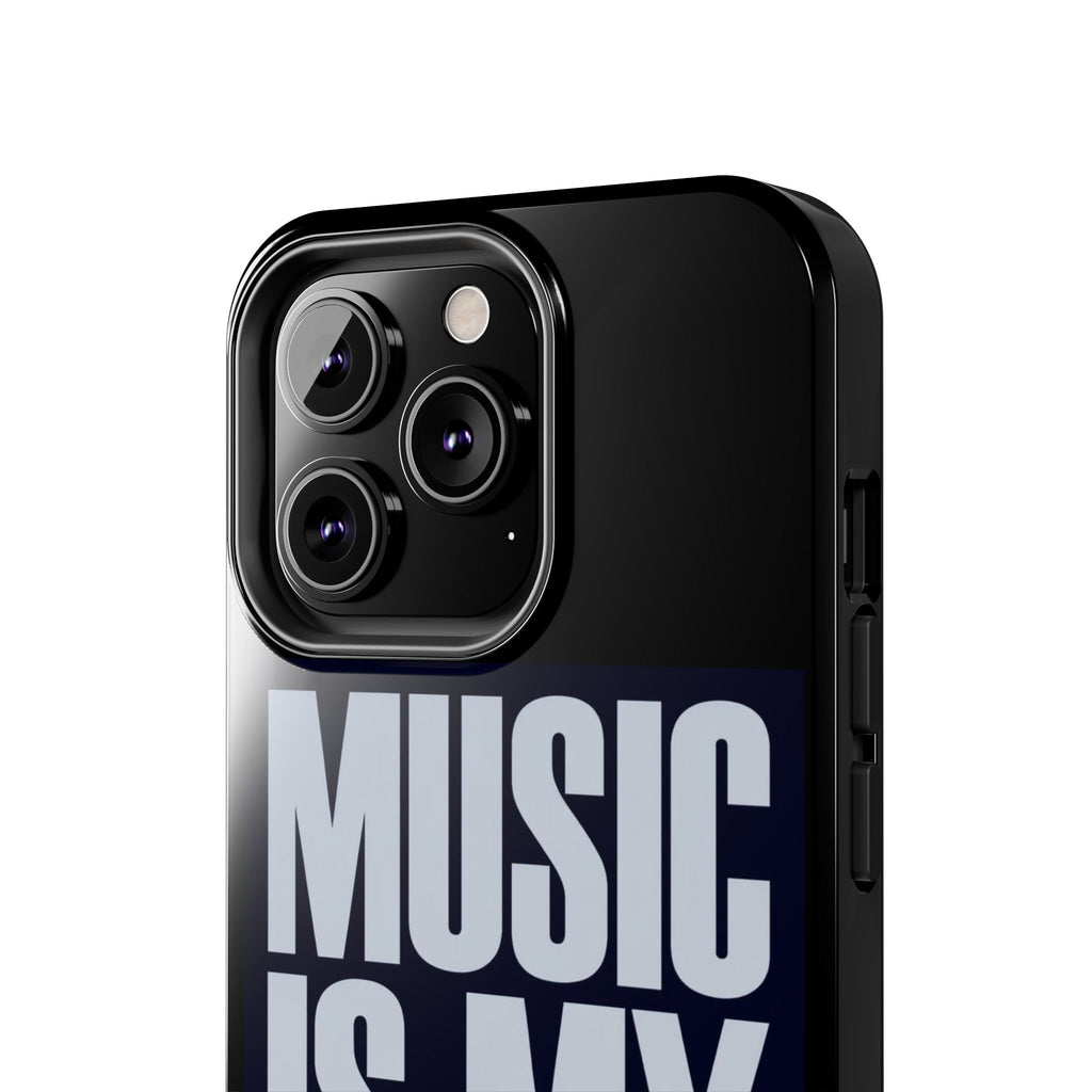 Phone Case — "Music Is My Drg" Bold Typography Protective Case