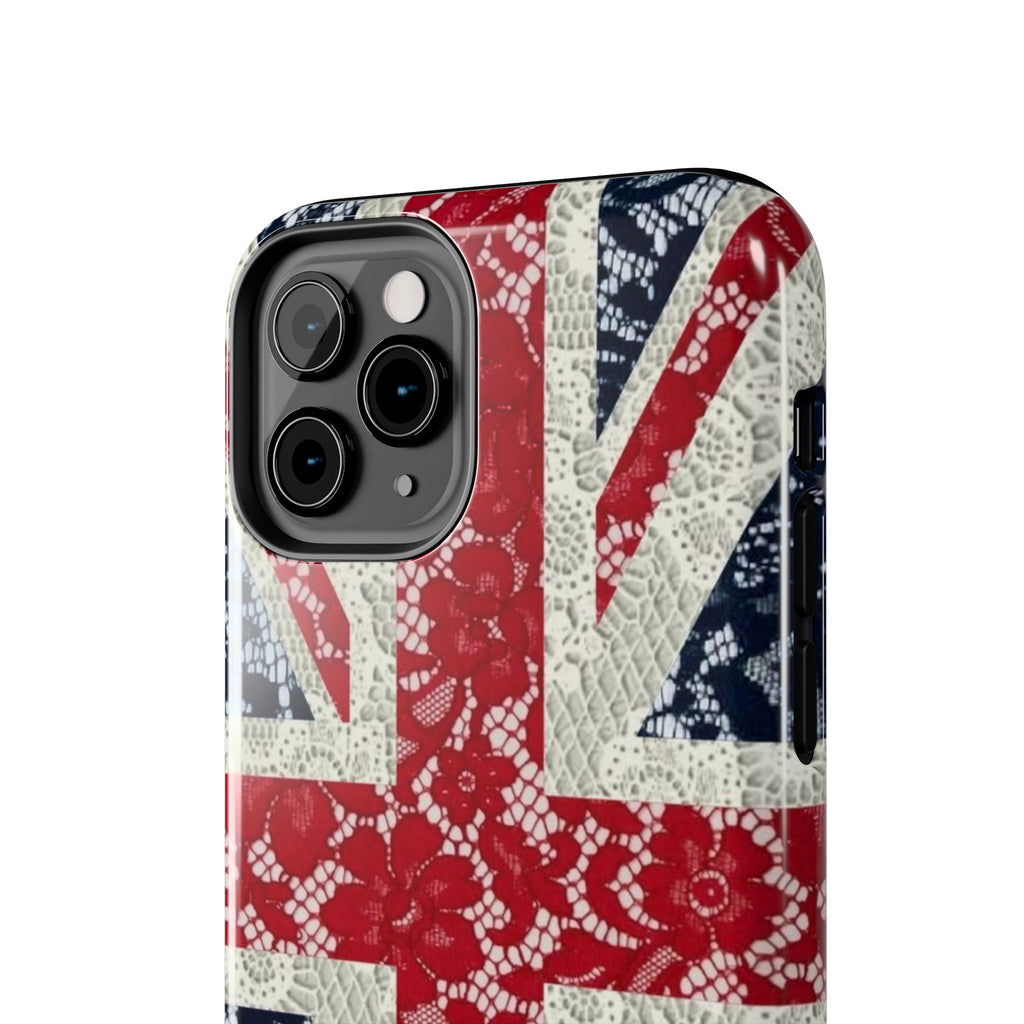 Union Jack Lace Tough Phone Case — British Flag Protective Phone Case