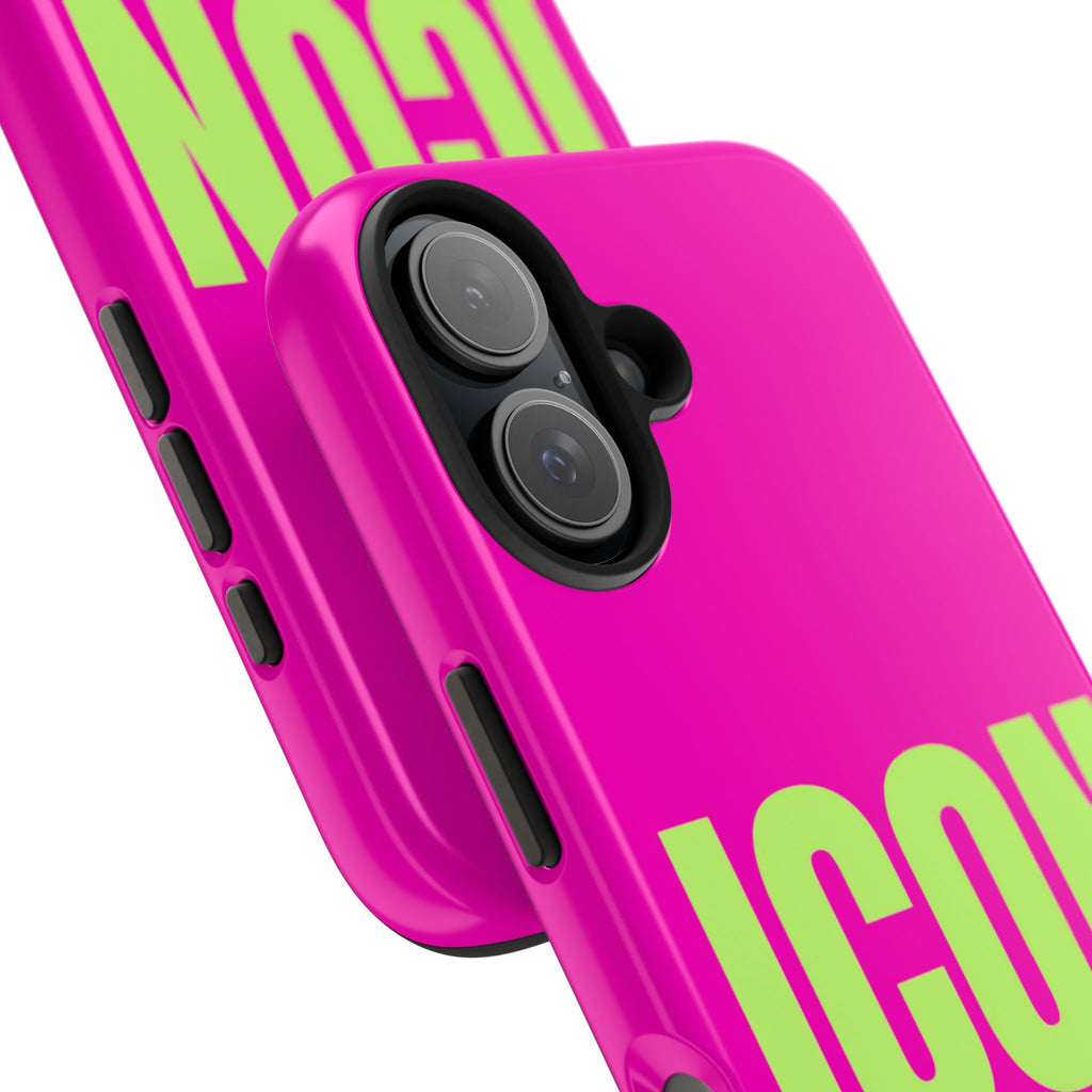 ICON Tough Phone Case — Neon Pink & Lime Bold Text Protective Case