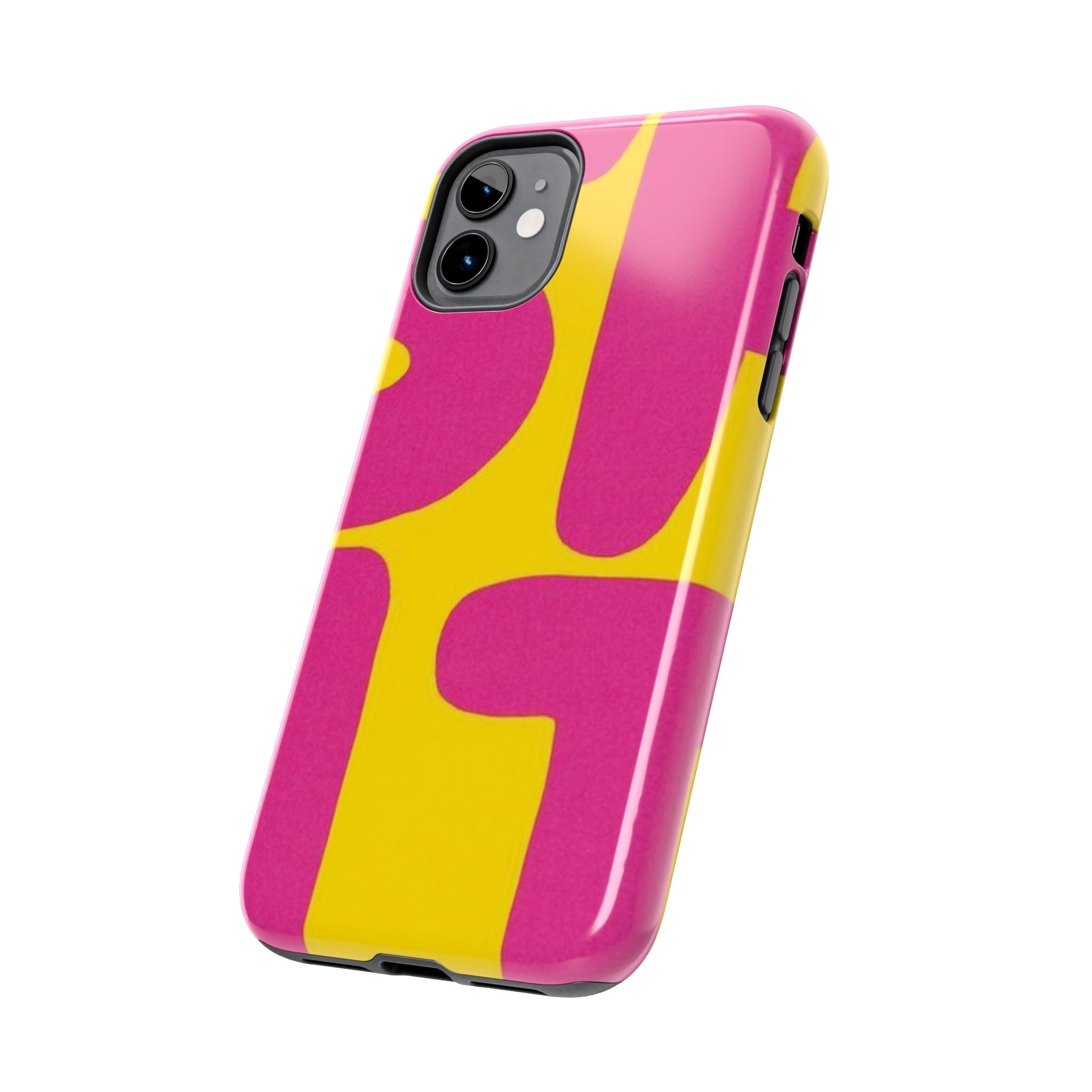 SHIT Retro Abstract Tough Phone Case — Pink & Yellow Pop Art Design