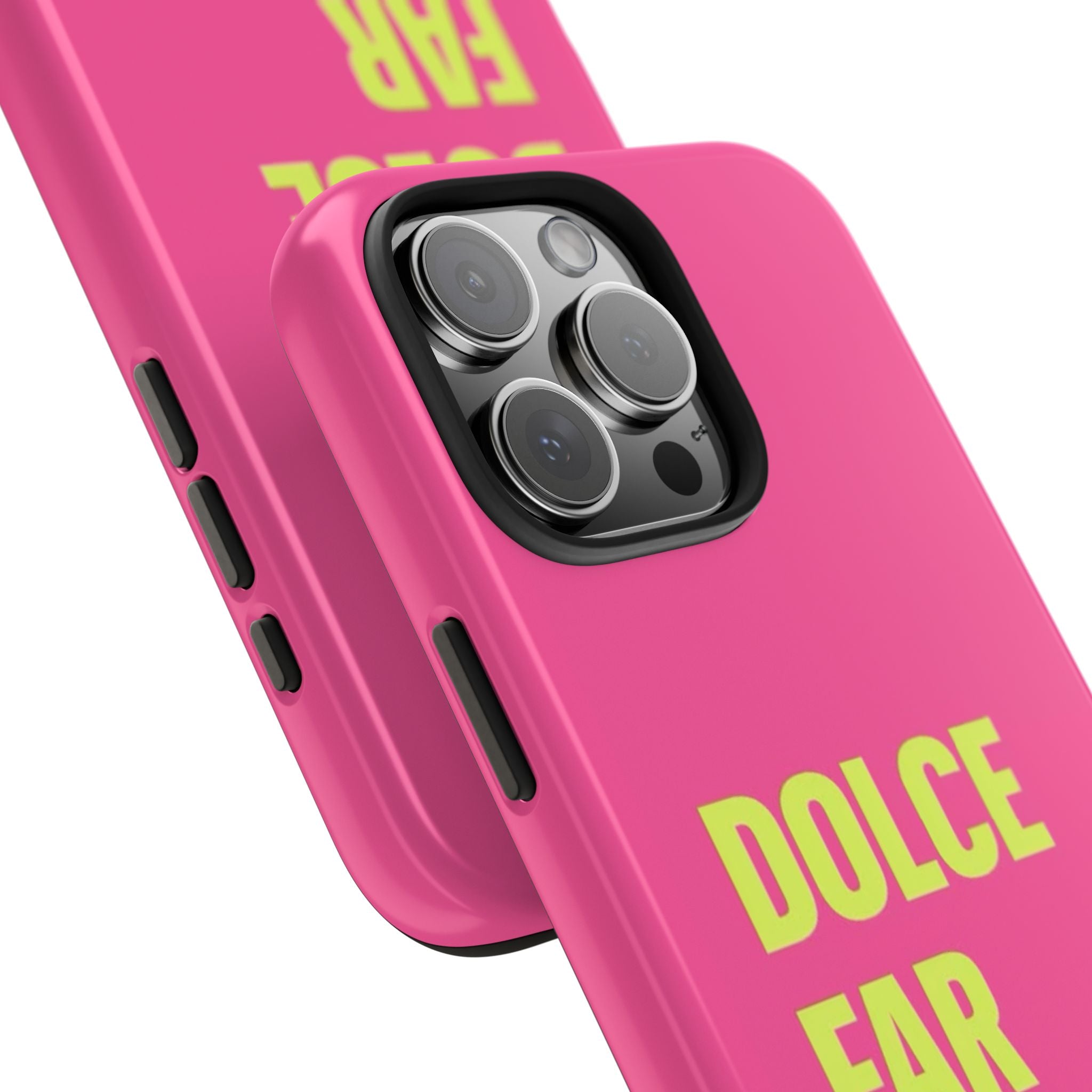 Dolce Far Niente Phone Case — Bright Pink Relaxation Quote Tough Cover