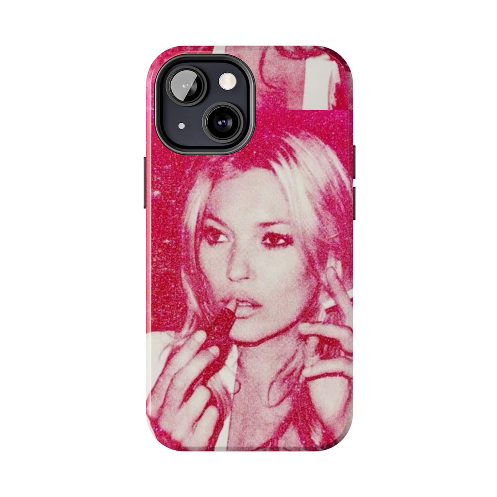 Pink Retro Glam Phone Case — Lipstick Pinup Tough Phone Case