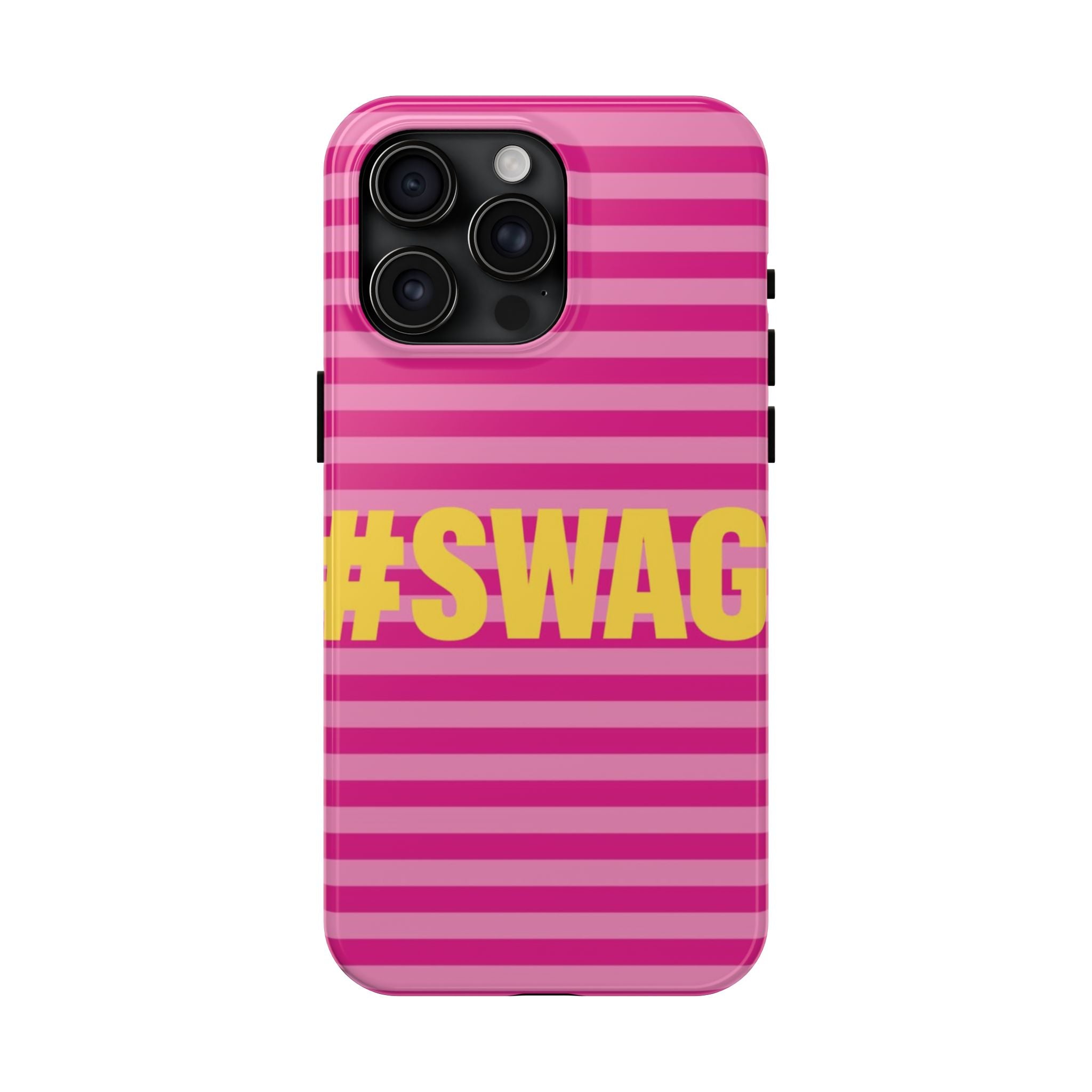 #SWAG Pink Striped Tough Phone Case