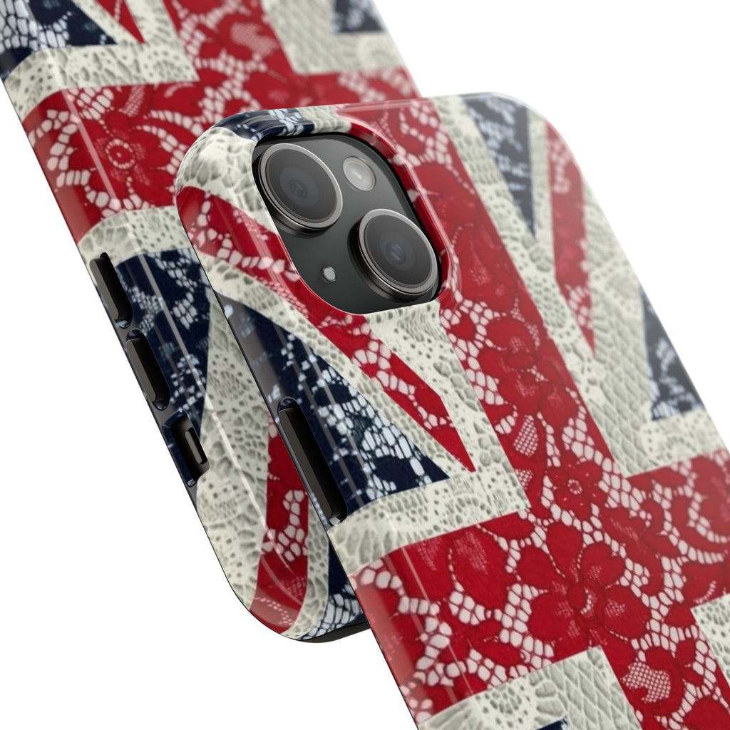 Union Jack Lace Tough Phone Case — British Flag Protective Phone Case