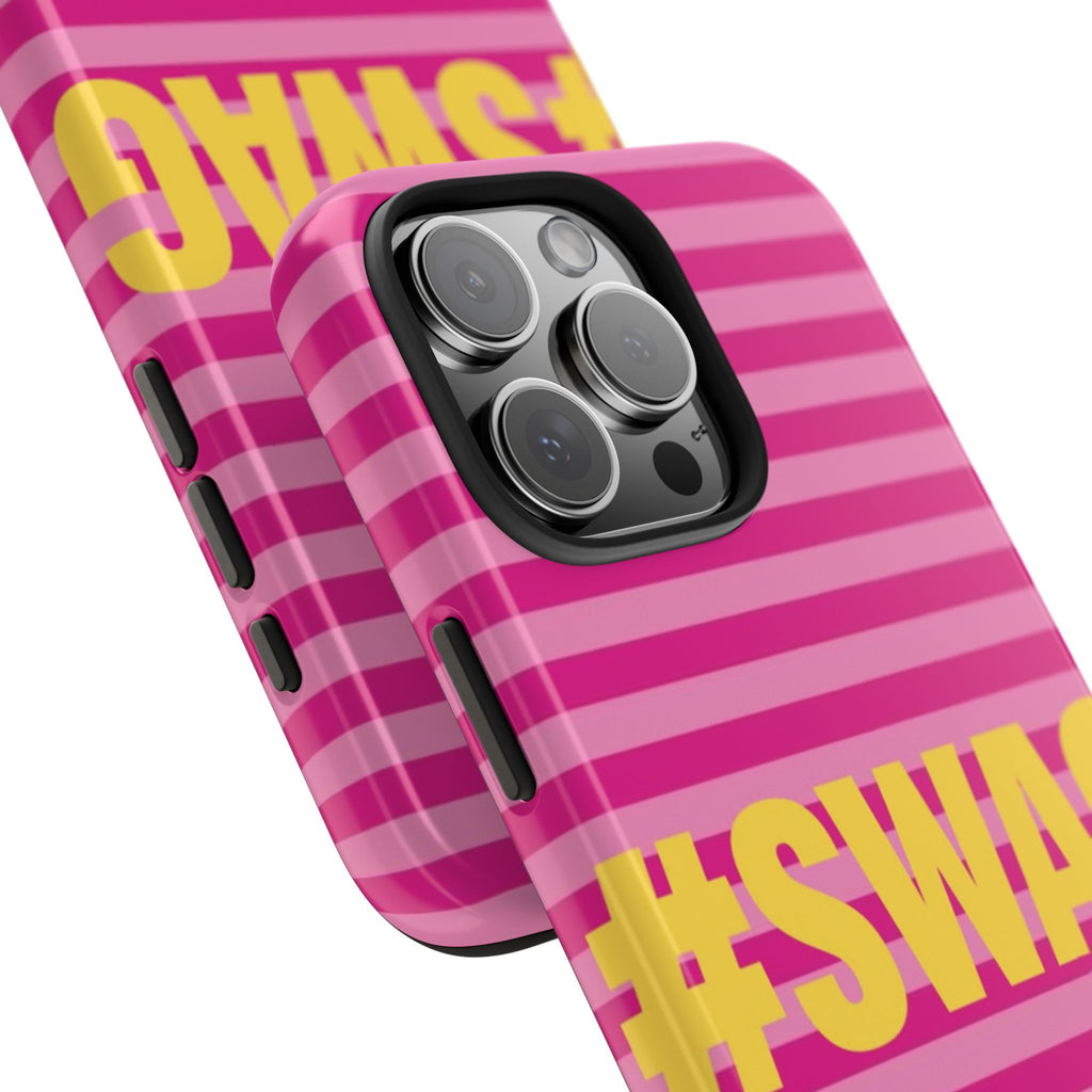 #SWAG Pink Striped Tough Phone Case