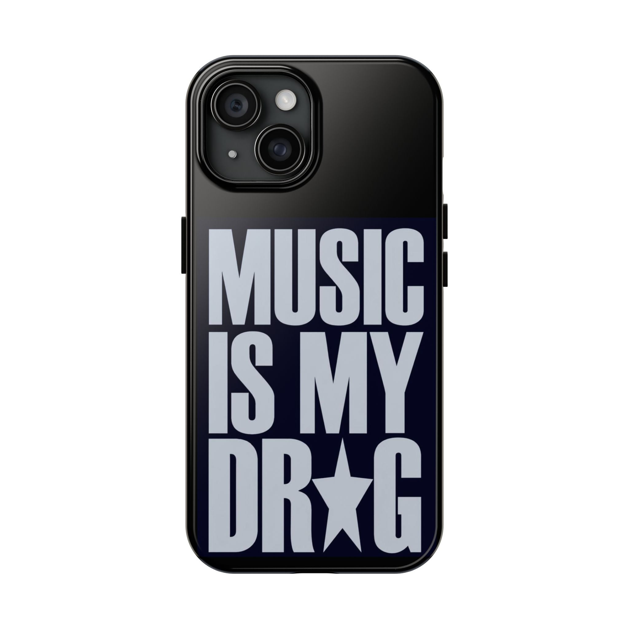 Phone Case — "Music Is My Drg" Bold Typography Protective Case