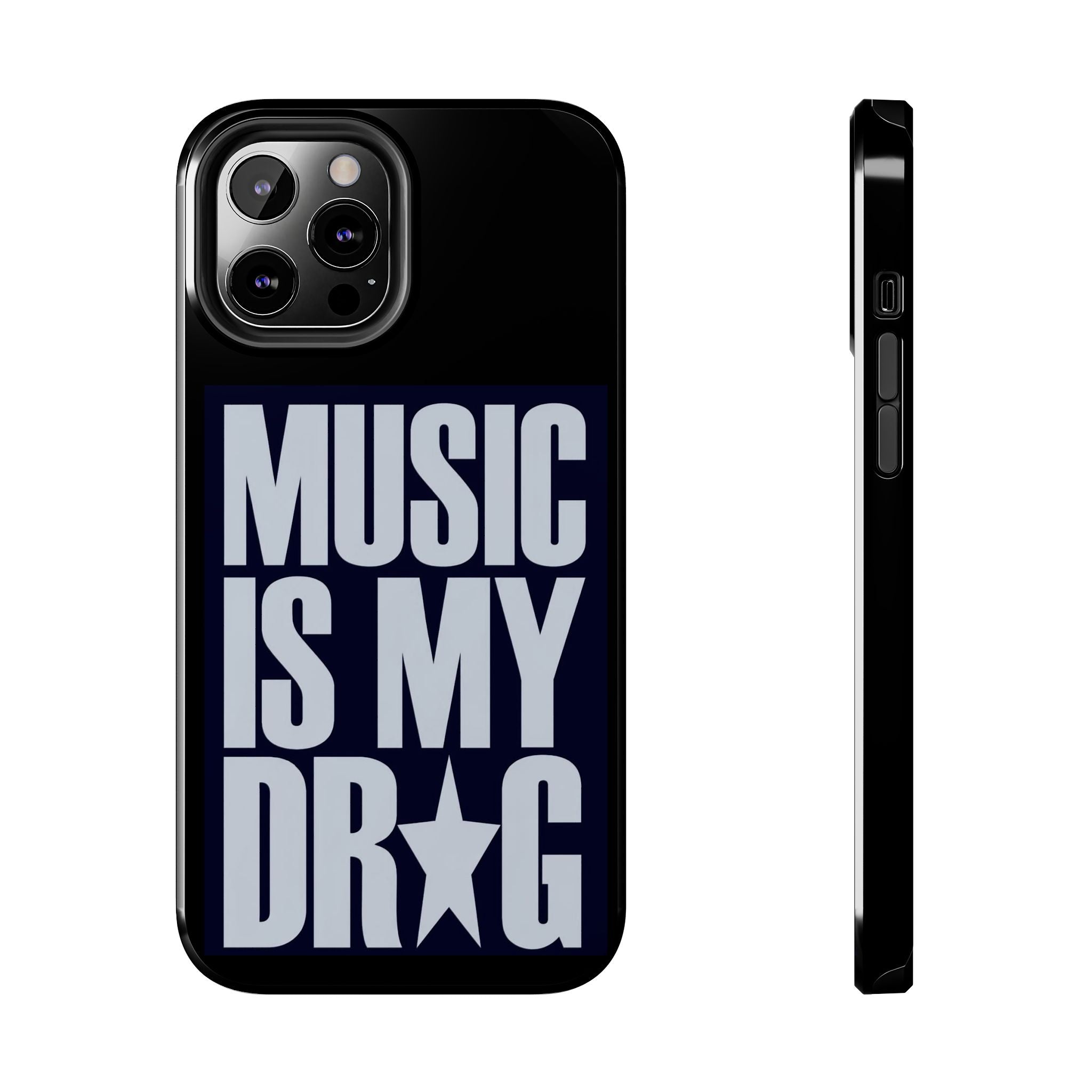 Phone Case — "Music Is My Drg" Bold Typography Protective Case