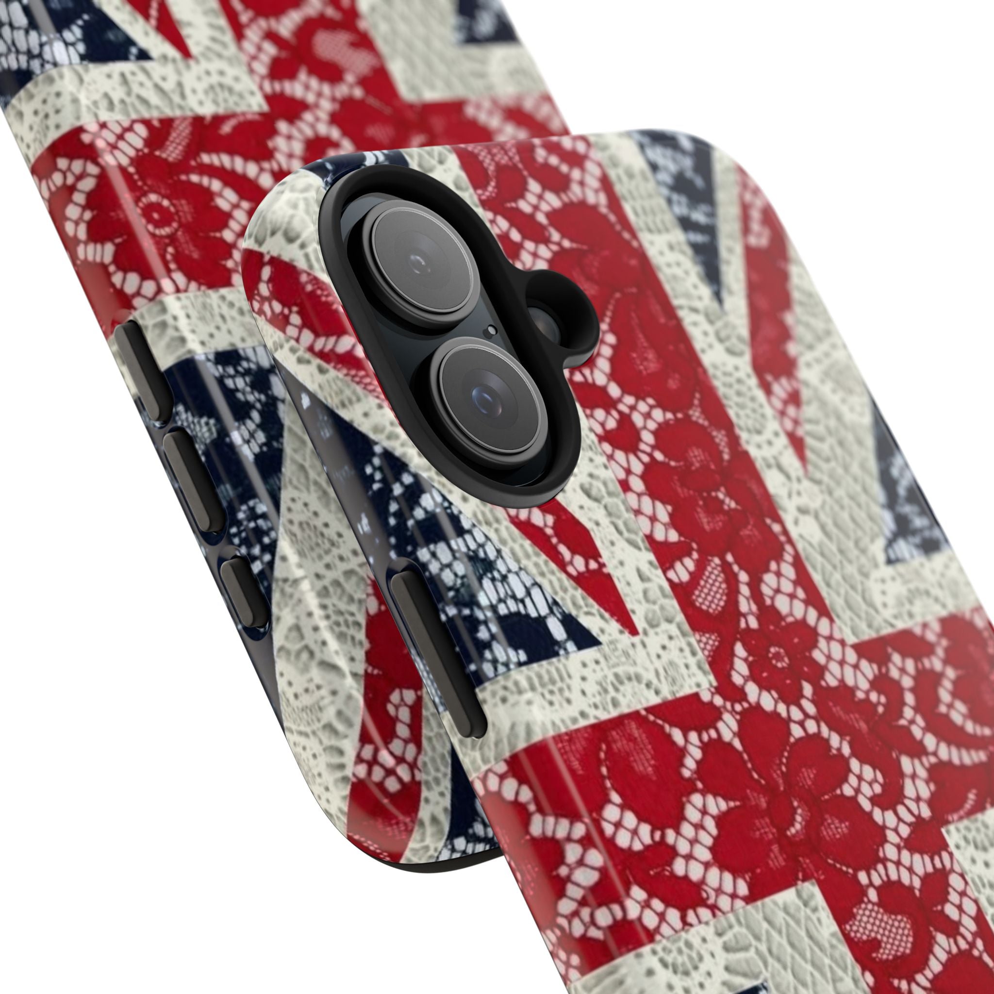Union Jack Lace Tough Phone Case — British Flag Protective Phone Case
