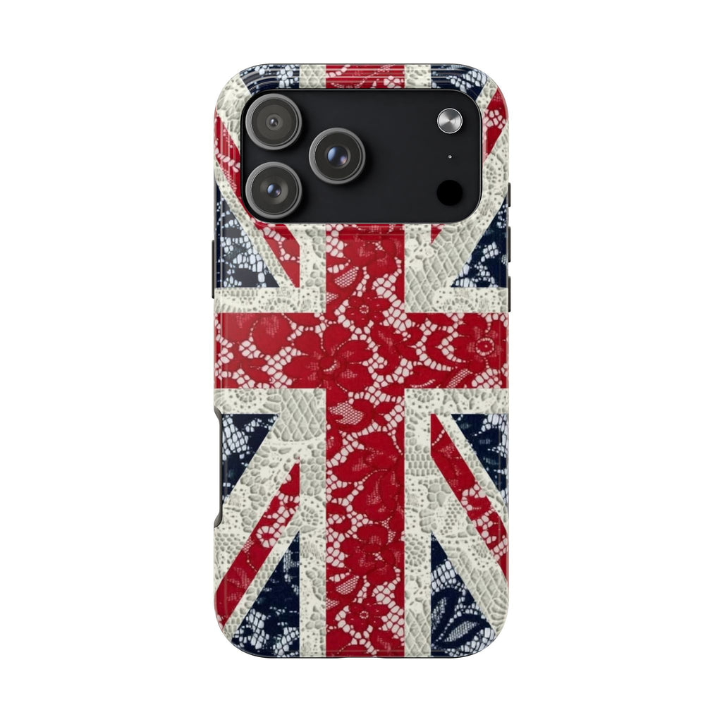 Union Jack Lace Tough Phone Case — British Flag Protective Phone Case